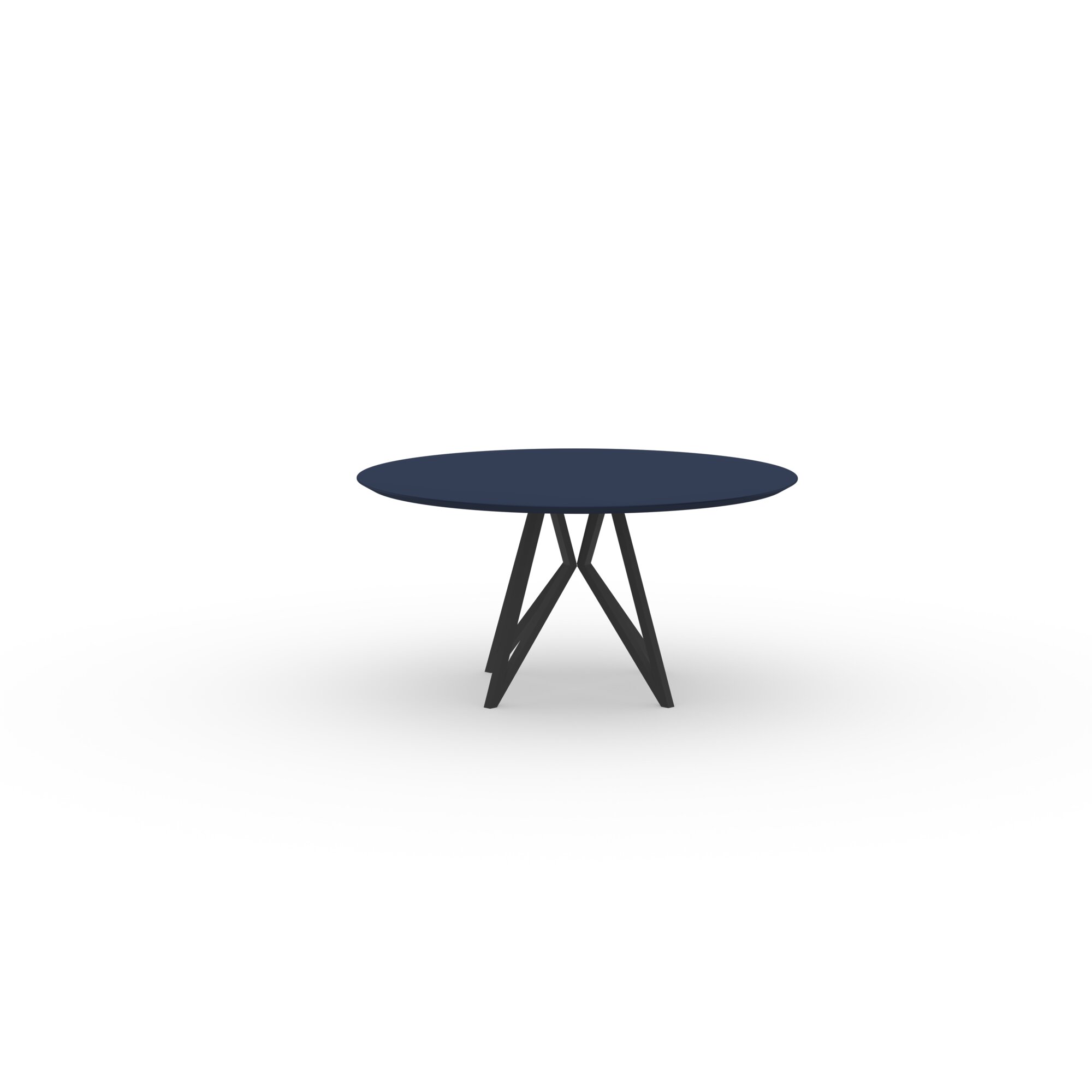 Ronde Design dining table | Butterfly Quadpod Steel black powdercoating | HPL Fenix blu fes | Studio HENK| 