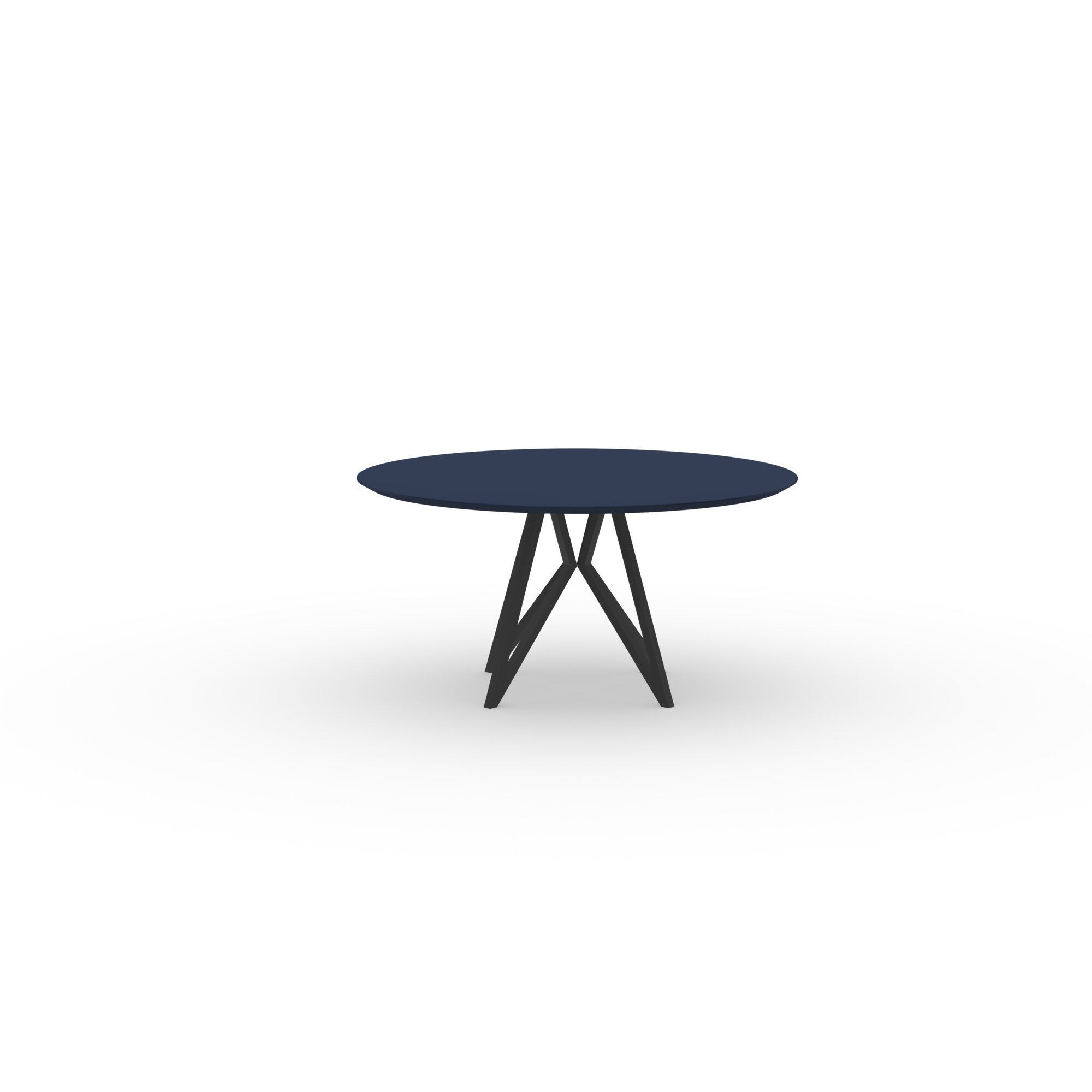 Ronde Design dining table | Butterfly Quadpod Steel black powdercoating | HPL Fenix blu fes | Studio HENK | 