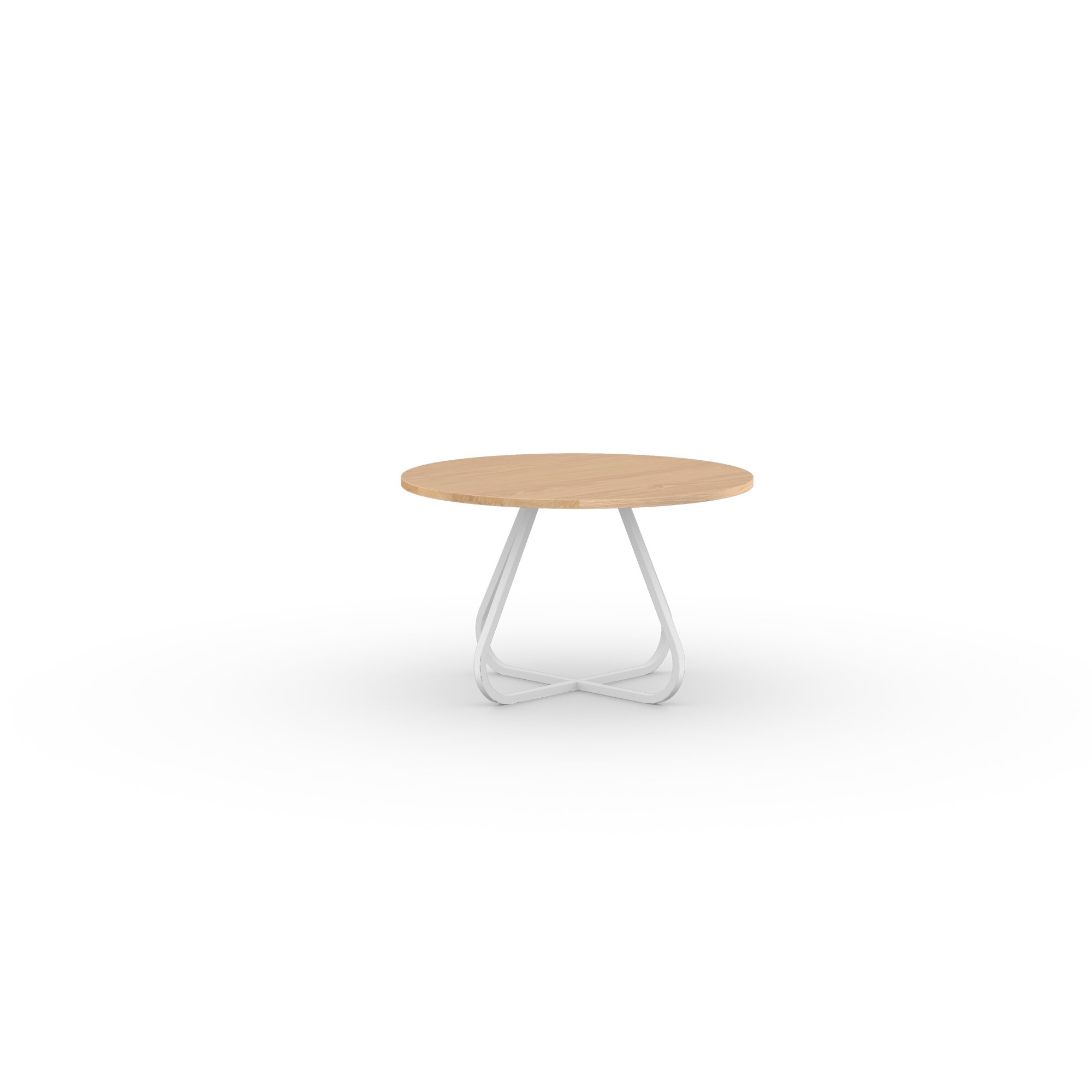 Ronde Design dining table | Curved Quadpod M Steel white powdercoating | Oak hardwax oil natural light | Studio HENK | 
