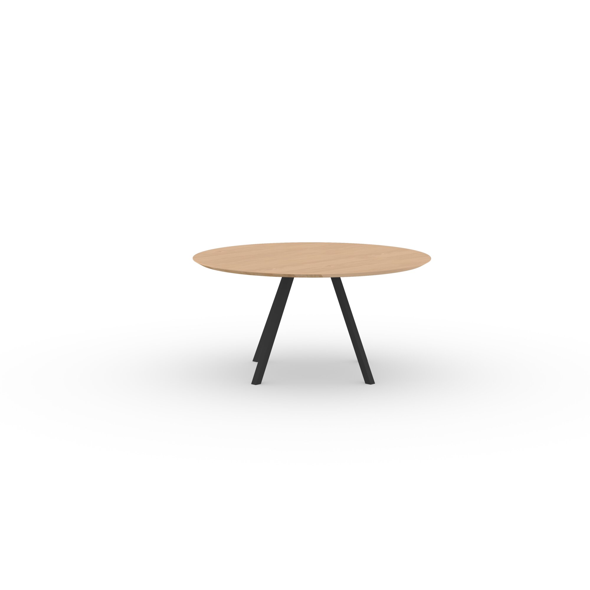 Ronde Design dining table | New Classic Quadpod Steel black powdercoating | Oak hardwax oil natural light | Studio HENK| 