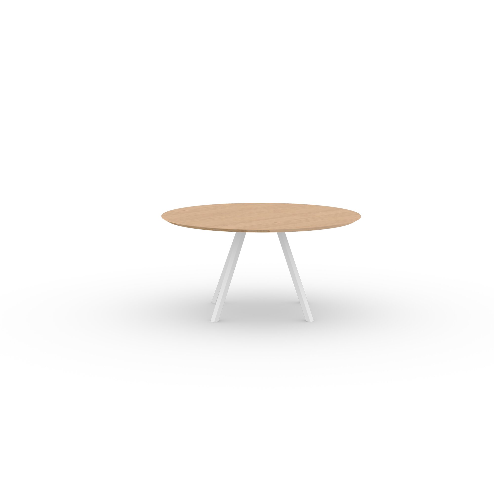 Ronde Design dining table | New Classic Quadpod Steel white powdercoating | Oak hardwax oil natural light | Studio HENK| 