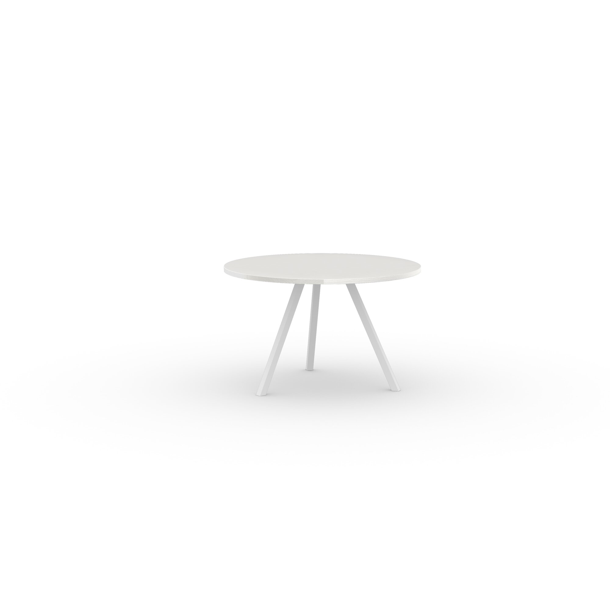 Ronde Design dining table | New Classic Tripod Steel white powdercoating | Oak white lacquer | Studio HENK | 