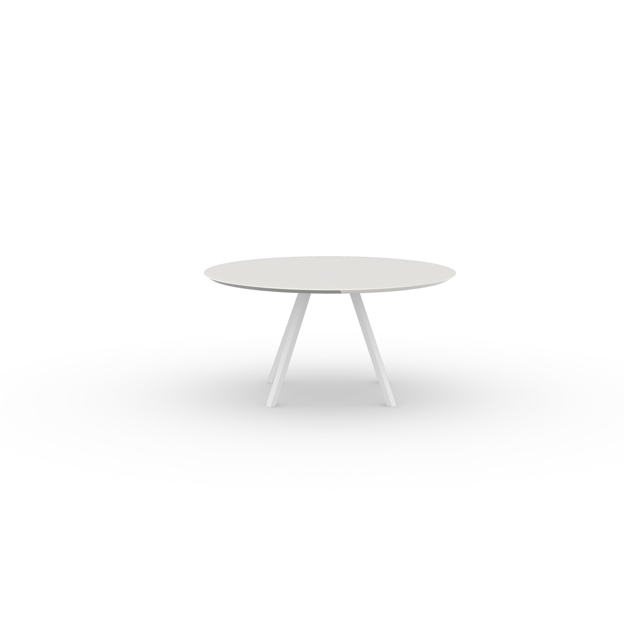Ronde Design dining table | New Classic Quadpod Steel white powdercoating | Oak white lacquer | Studio HENK| 