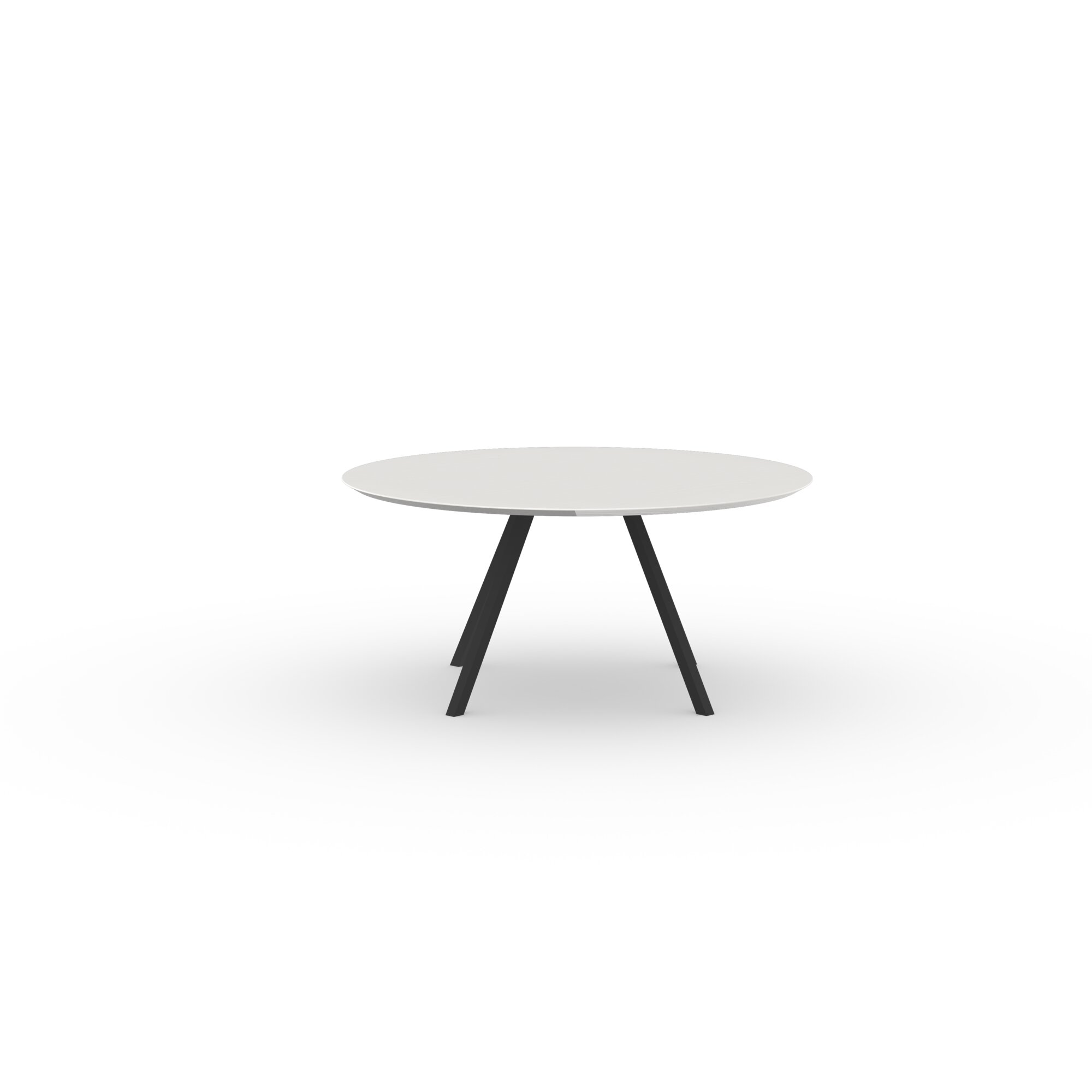 Ronde Design dining table | New Classic Quadpod XL Steel black powdercoating | Oak white lacquer | Studio HENK | 