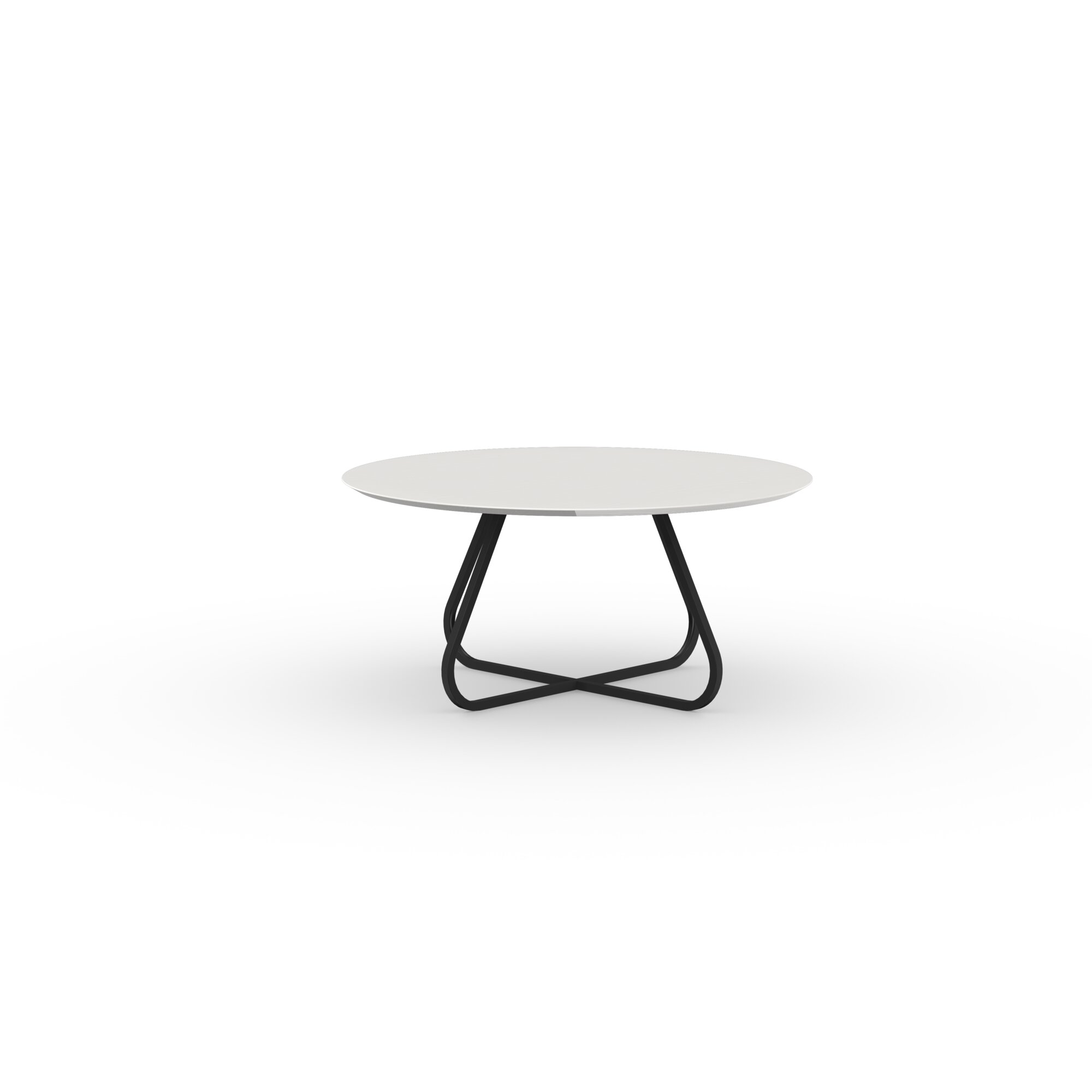 Ronde Design dining table | Curved Quadpod XL Steel black powdercoating | Oak white lacquer | Studio HENK | 