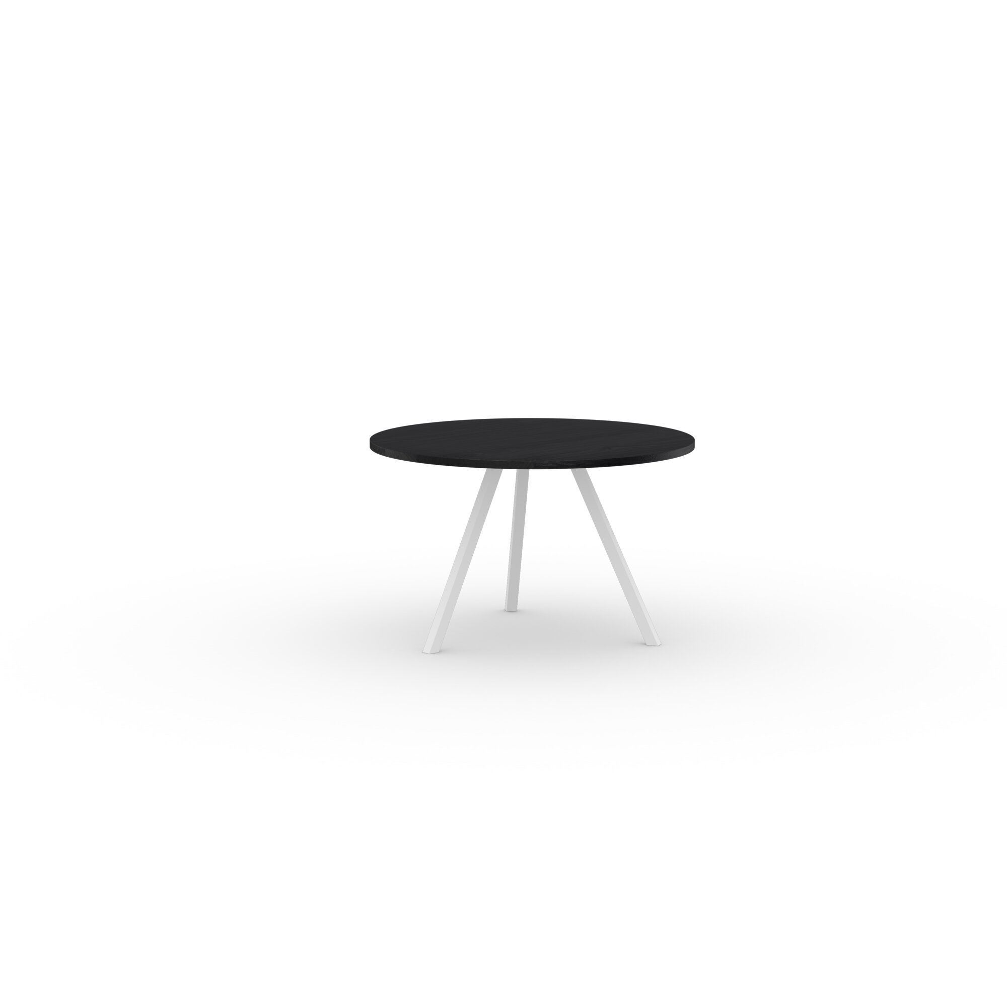 Ronde Design dining table | New Classic Tripod Steel white powdercoating | Oak black lacquer | Studio HENK | 