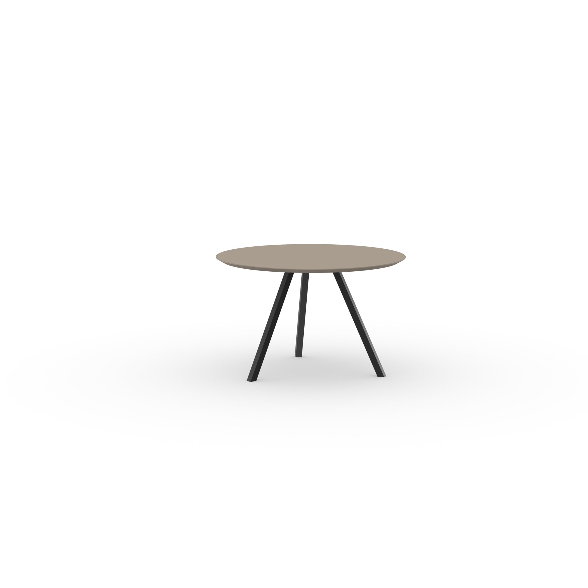 Ronde Design dining table | New Classic Tripod Steel black powdercoating | HPL Fenix beige arizona | Studio HENK| 