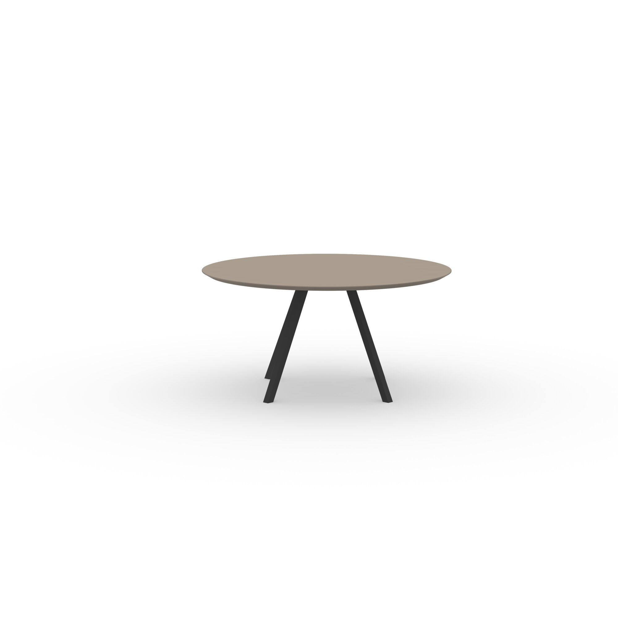 Ronde Design dining table | New Classic Quadpod Steel black powdercoating | HPL Fenix beige arizona | Studio HENK| 