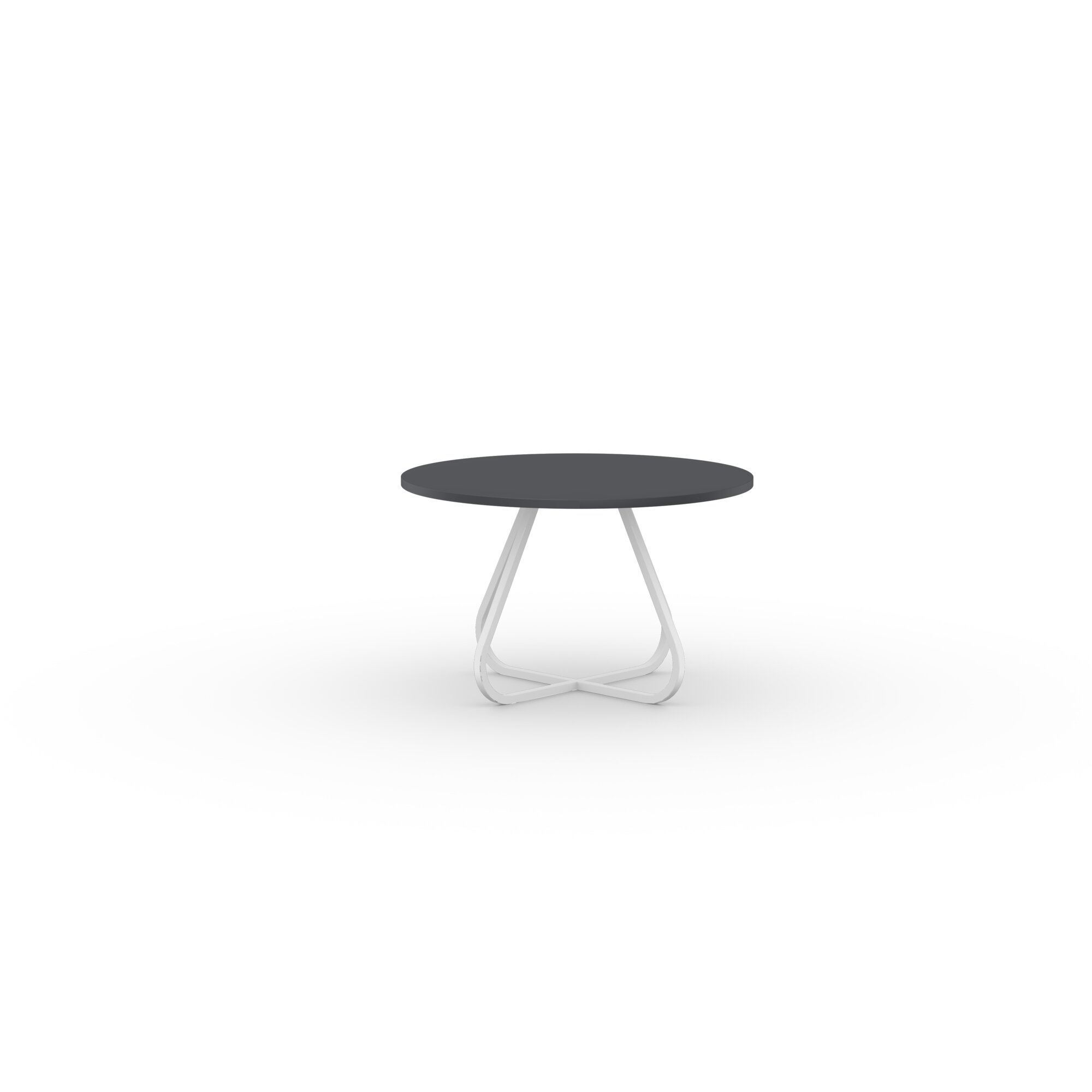 Ronde Design dining table | Curved Quadpod M Steel white powdercoating | HPL Fenix grigio bromo | Studio HENK | 