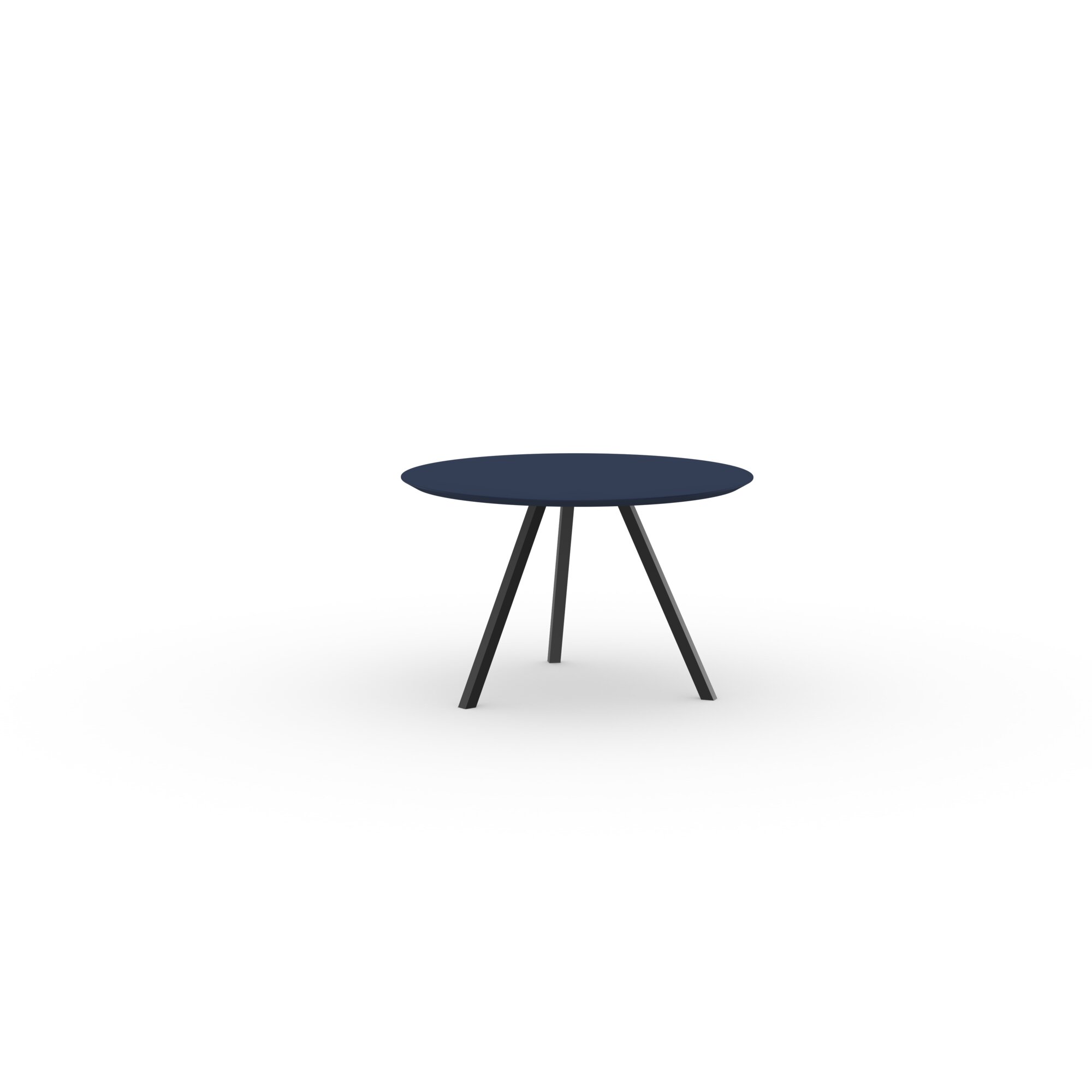 Ronde Design dining table | New Classic Tripod Steel black powdercoating | HPL Fenix blu fes | Studio HENK| 