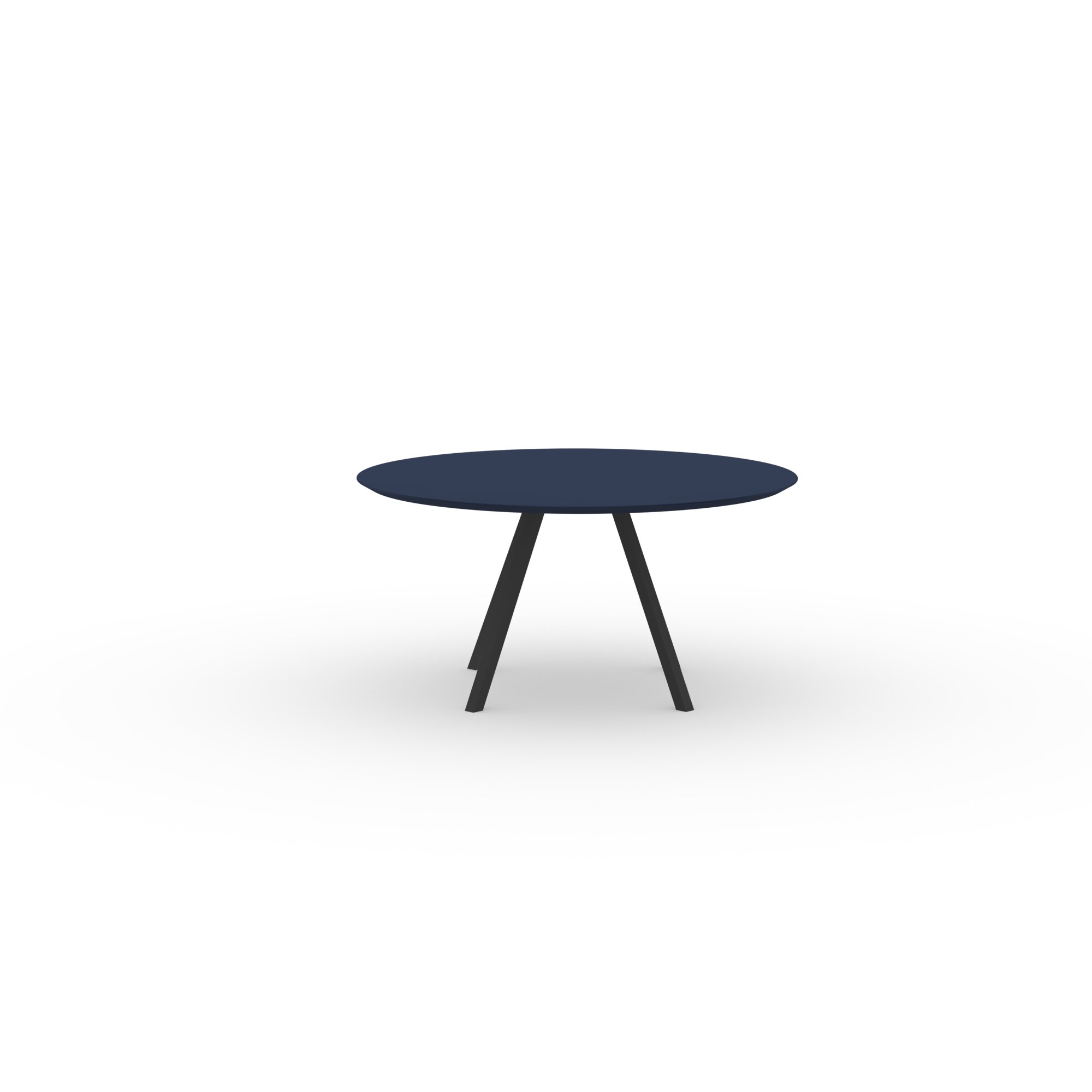 Ronde Design dining table | New Classic Quadpod Steel black powdercoating | HPL Fenix blu fes | Studio HENK | 