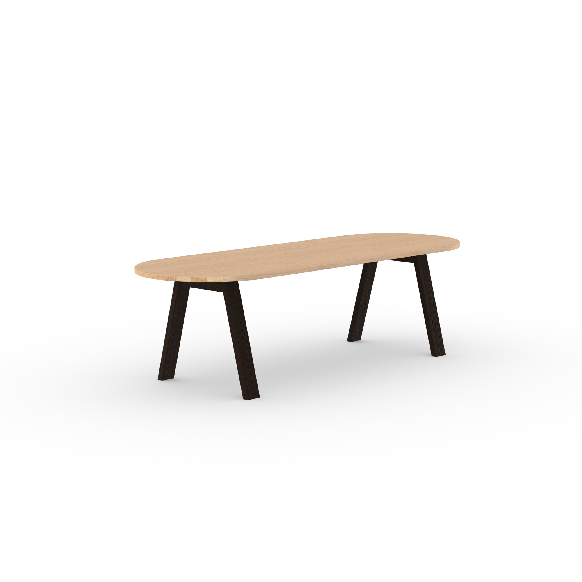 Flat oval Design dining table | Legno Oak smoked stain | Oak hardwax oil natural light | Studio HENK | 
