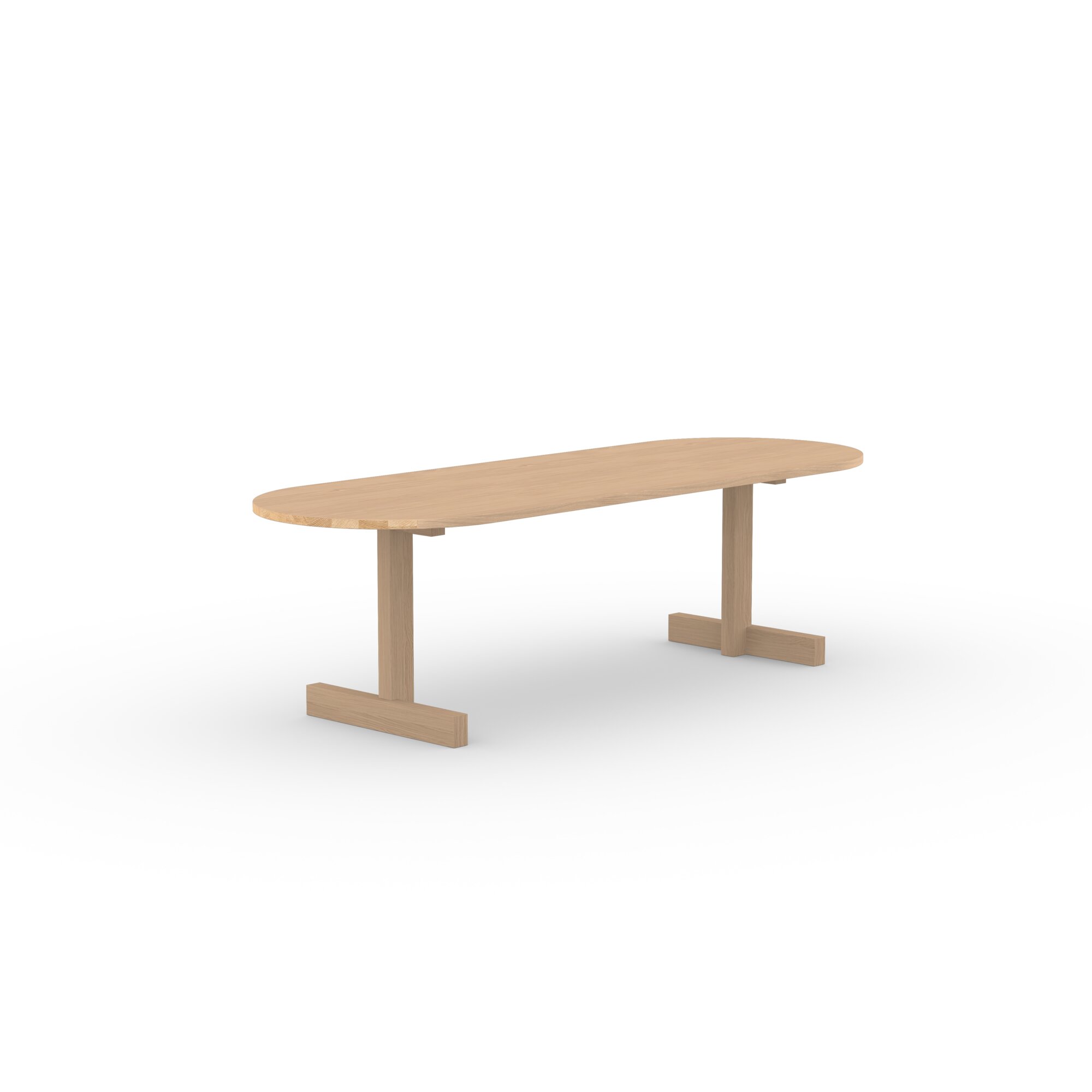 Flat oval Design dining table | Base Table Oak hardwax oil natural light | Oak hardwax oil natural light | Studio HENK | 