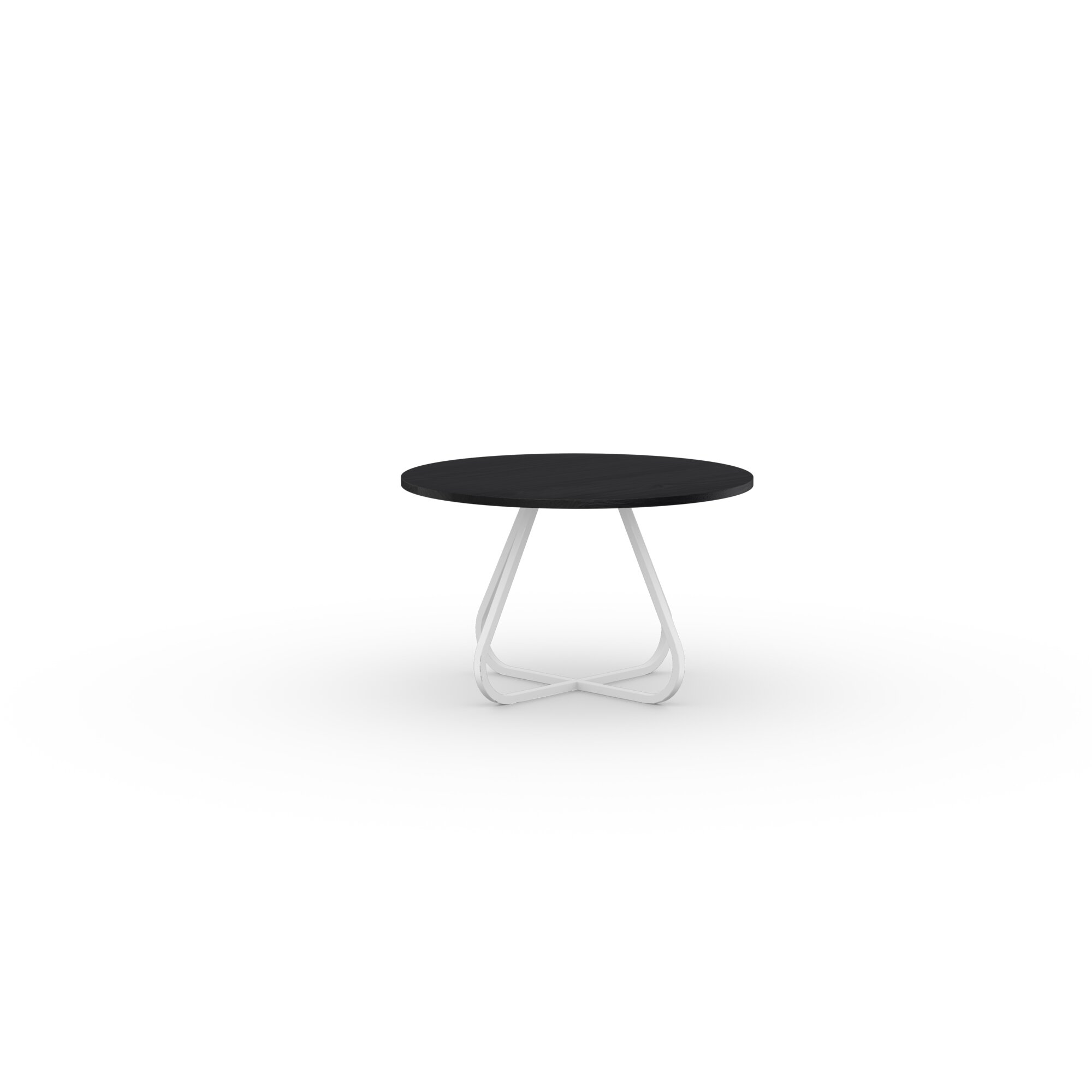 Ronde Design dining table | Curved Quadpod M Steel white powdercoating | Oak black stain | Studio HENK | 