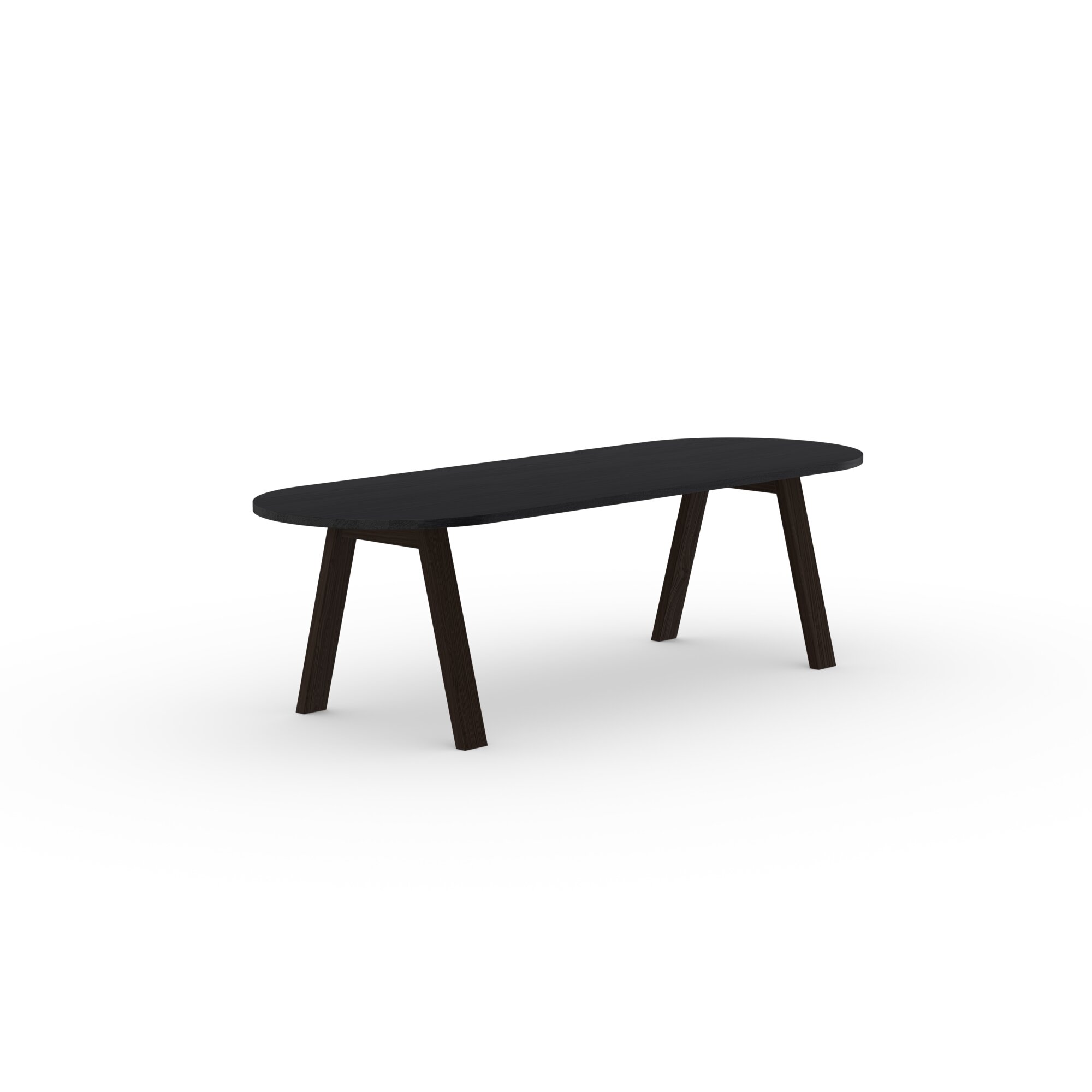 Flat oval Design dining table | Legno Oak smoked stain | Oak black stain | Studio HENK | 