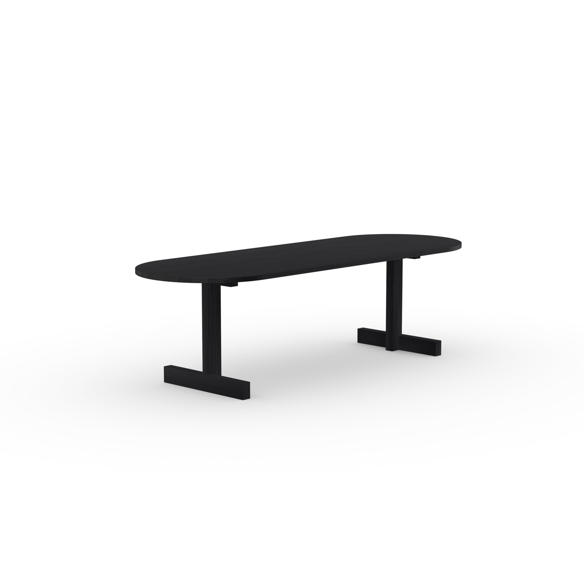 Flat oval Design dining table | Base Table Oak black stain | Oak black stain | Studio HENK | 