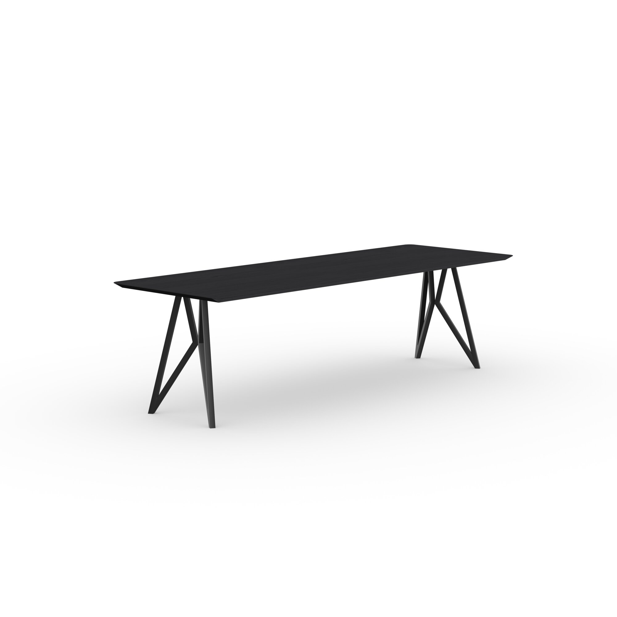 Rectangular Design dining table | Butterfly Steel black powdercoating | Oak black stain | Studio HENK | 