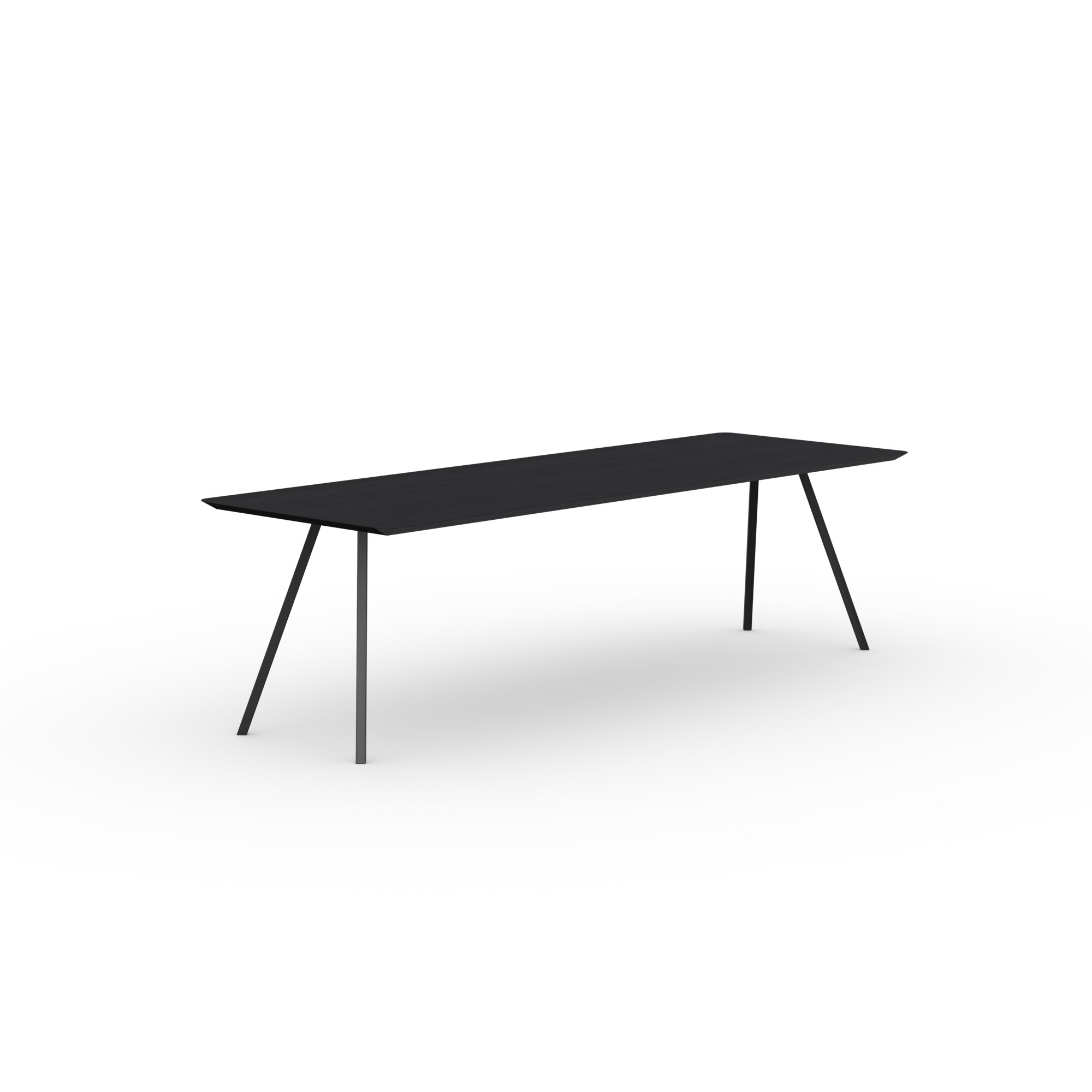 Rectangular Design dining table | Slim Co Steel black powdercoating | Oak black stain | Studio HENK | 