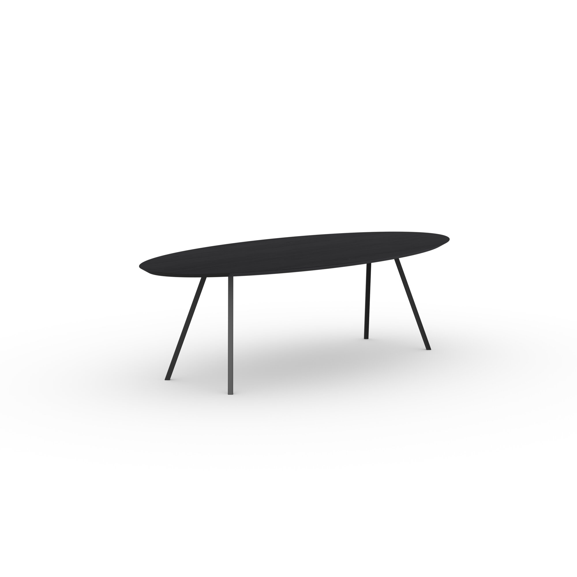 Ovale Design dining table | Slim Co Steel black powdercoating | Oak black stain | Studio HENK| 