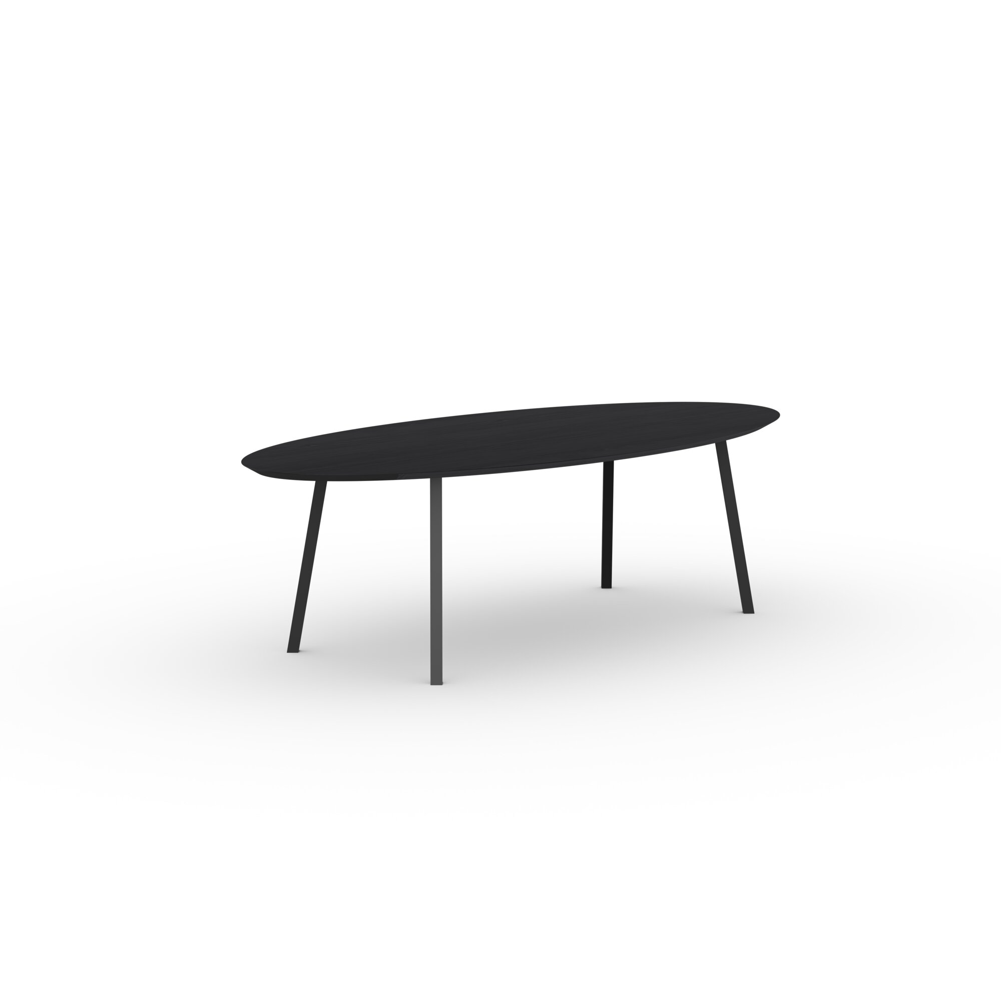 Ovale Design dining table | New Classic Steel black powdercoating | Oak black stain | Studio HENK| 