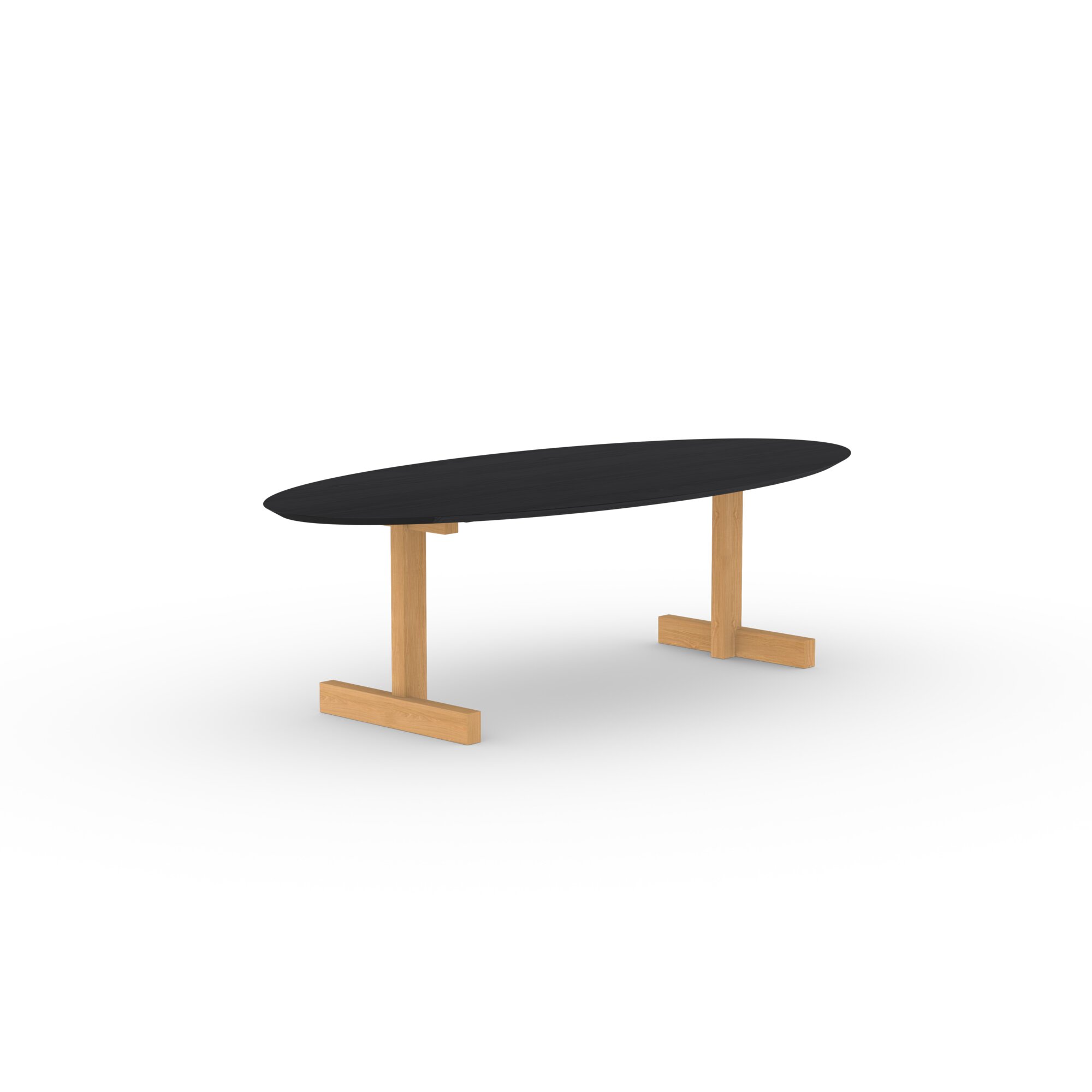 Ovale Design dining table | Base Table Oak hardwax oil natural | Oak black stain | Studio HENK | 