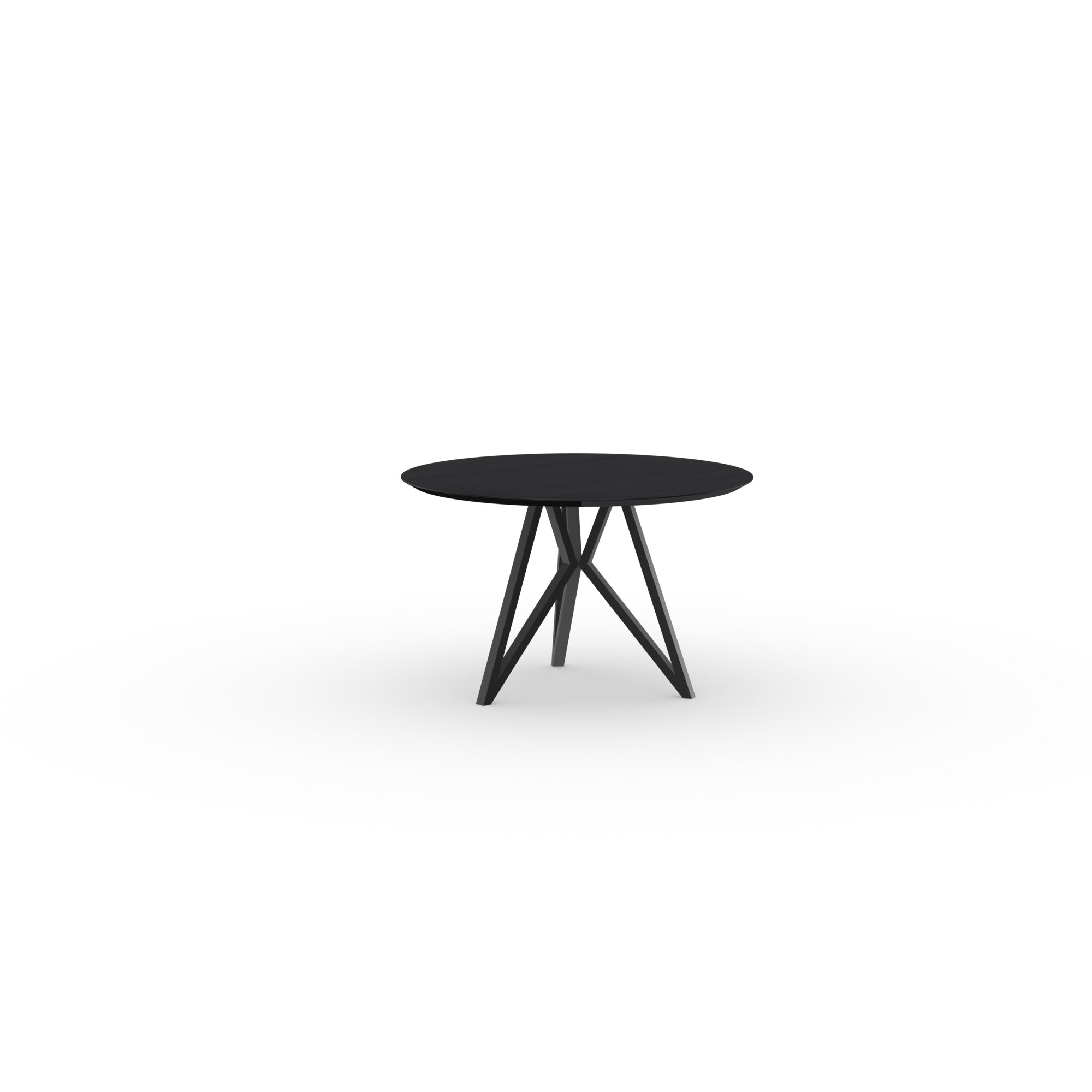 Ronde Design dining table | Butterfly Tripod Steel black powdercoating | Oak black stain | Studio HENK | 