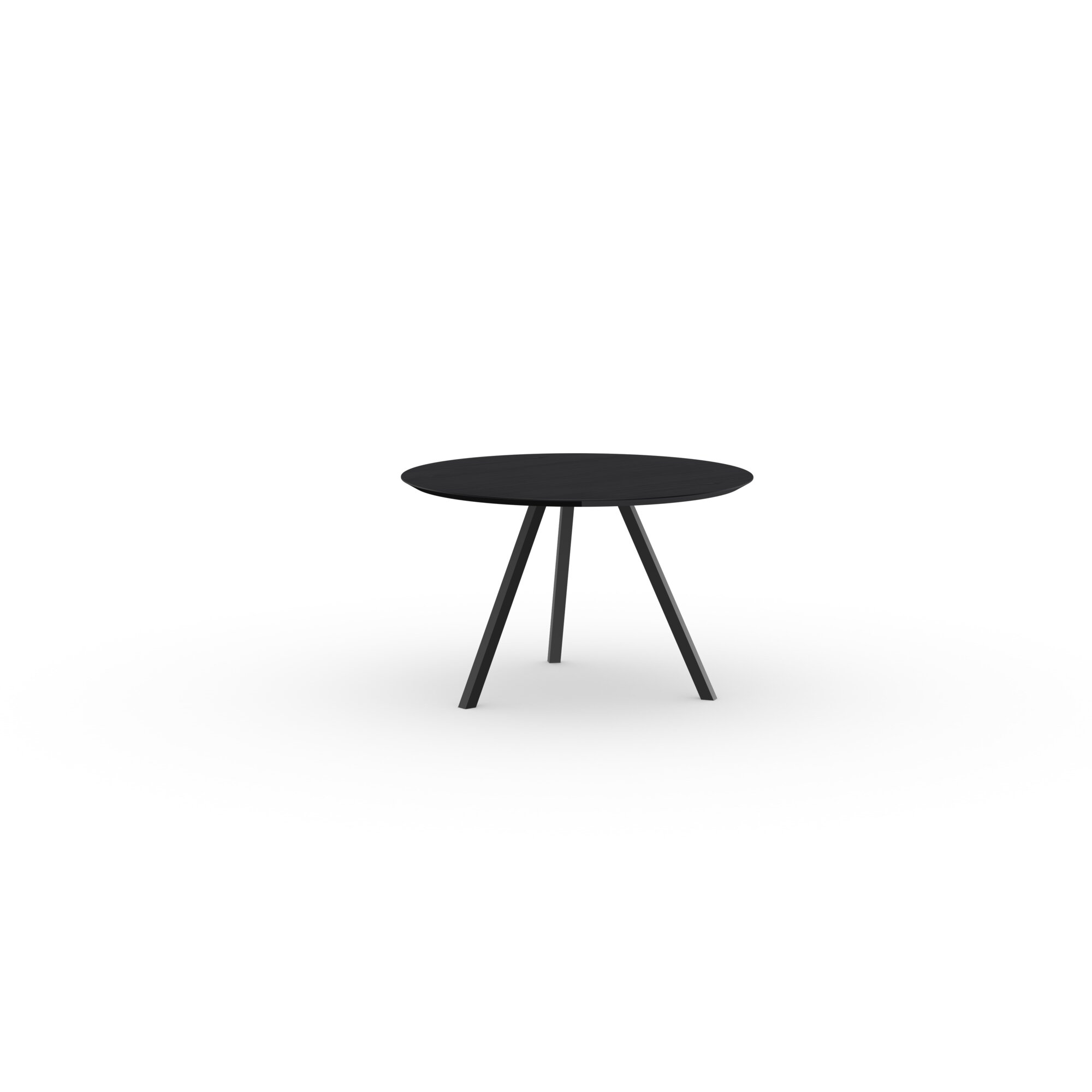 Ronde Design dining table | New Classic Tripod Steel black powdercoating | Oak black stain | Studio HENK | 