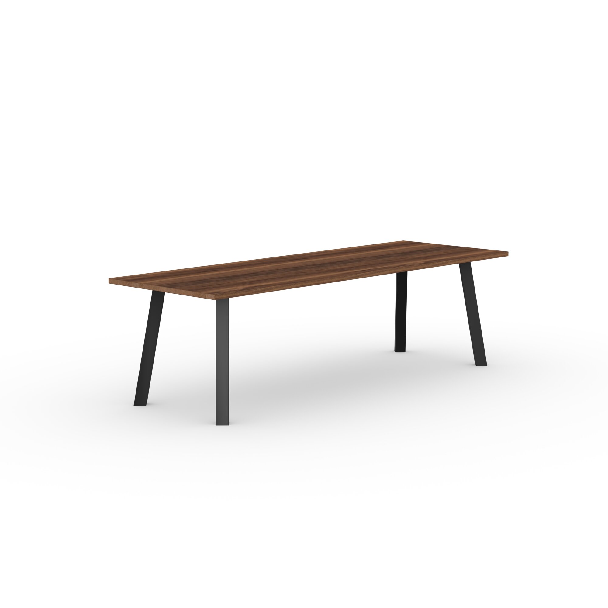 Rectangular Design dining table | Co Steel black powdercoating | Walnut naturel lacquer | Studio HENK | 