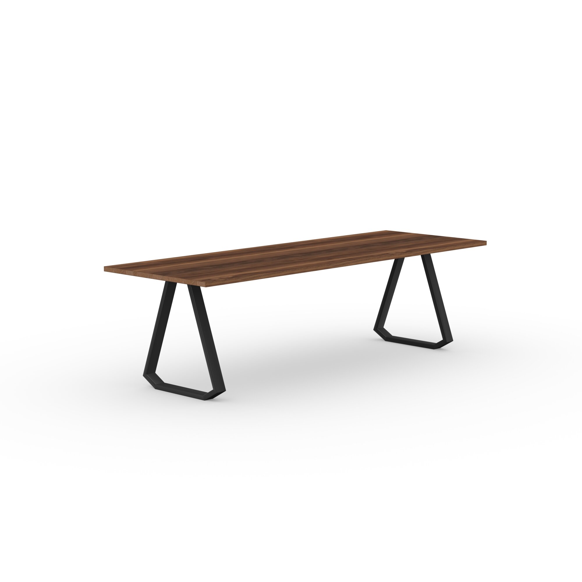 Rectangular Design dining table | Topple Steel black powdercoating | Walnut naturel lacquer | Studio HENK | 