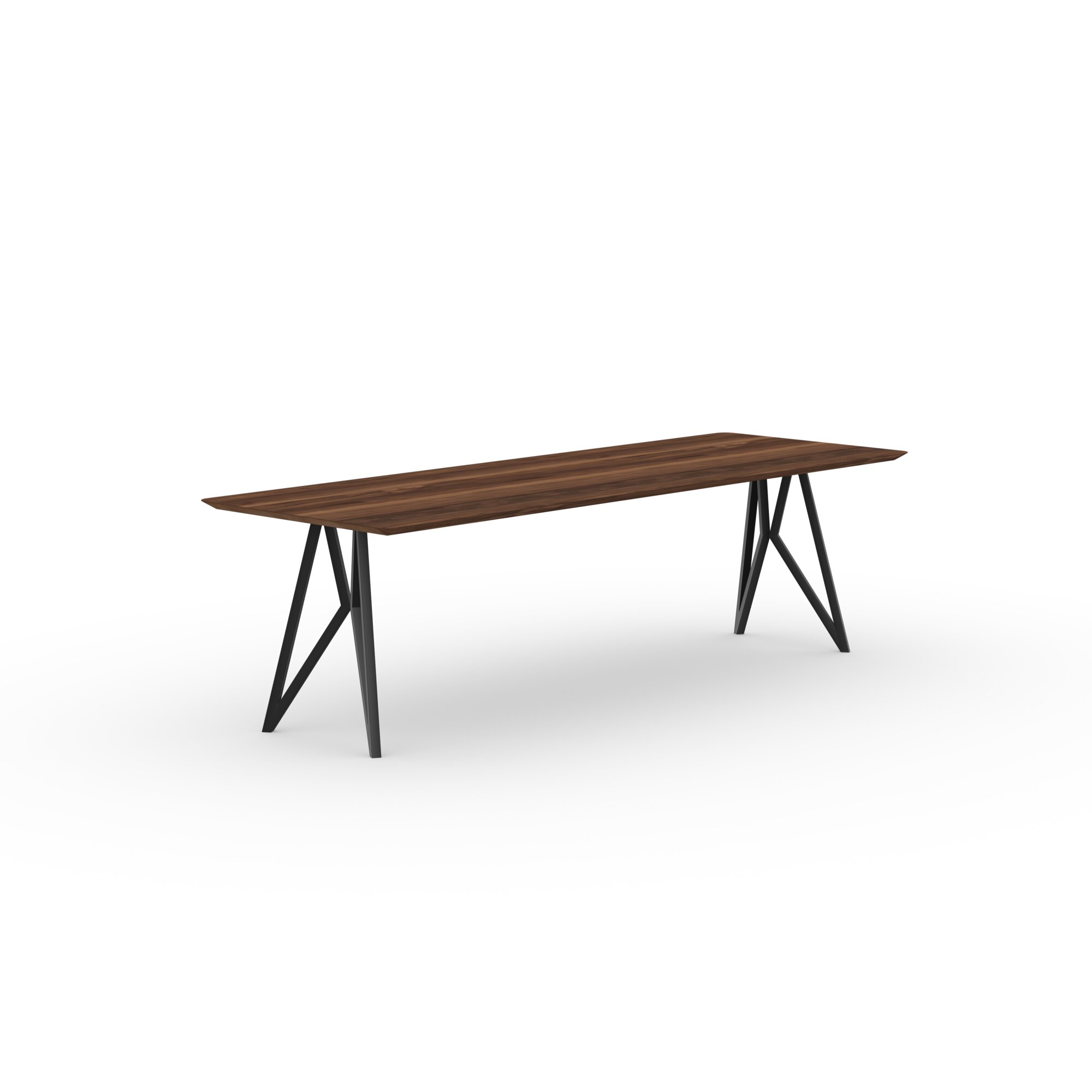 Rectangular Design dining table | Butterfly Steel black powdercoating | Walnut naturel lacquer | Studio HENK| 