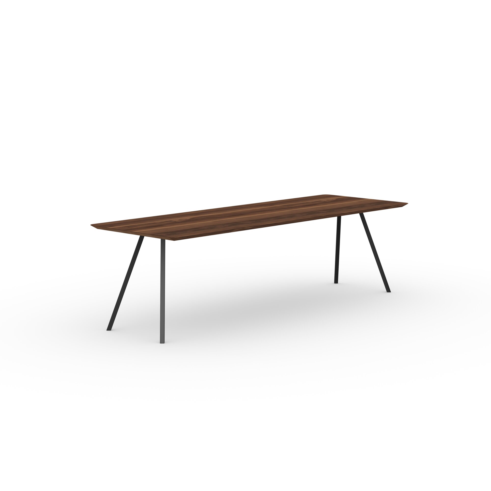 Rectangular Design dining table | Slim Co Steel black powdercoating | Walnut naturel lacquer | Studio HENK| 