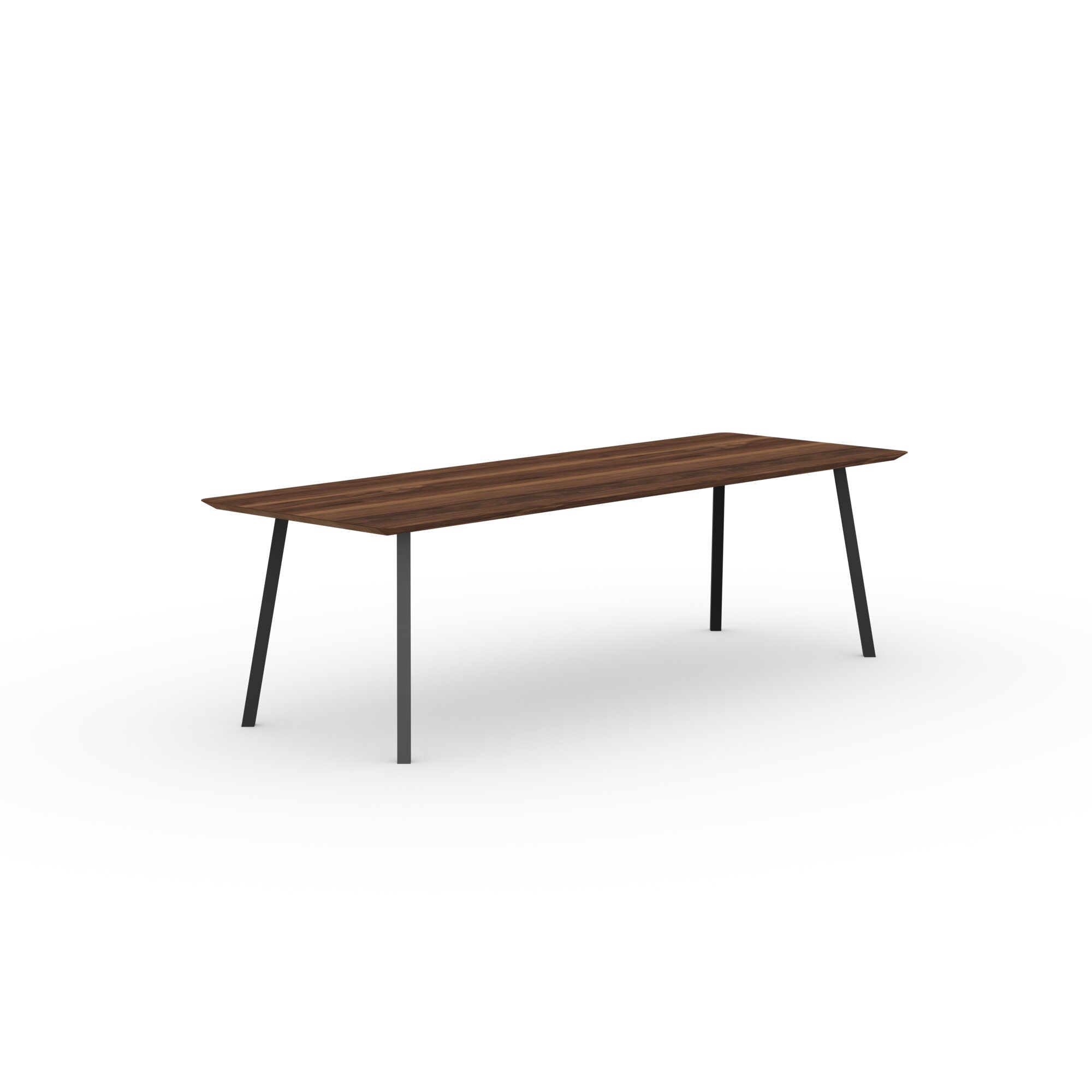 Rectangular Design dining table | New Classic Steel black powdercoating | Walnut naturel lacquer | Studio HENK| 