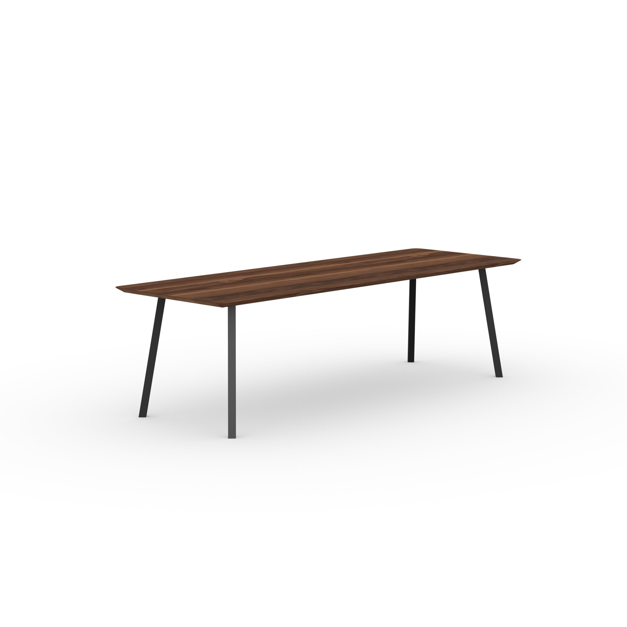 Rectangular Design dining table | New Classic Steel black powdercoating | Walnut naturel lacquer | Studio HENK | 