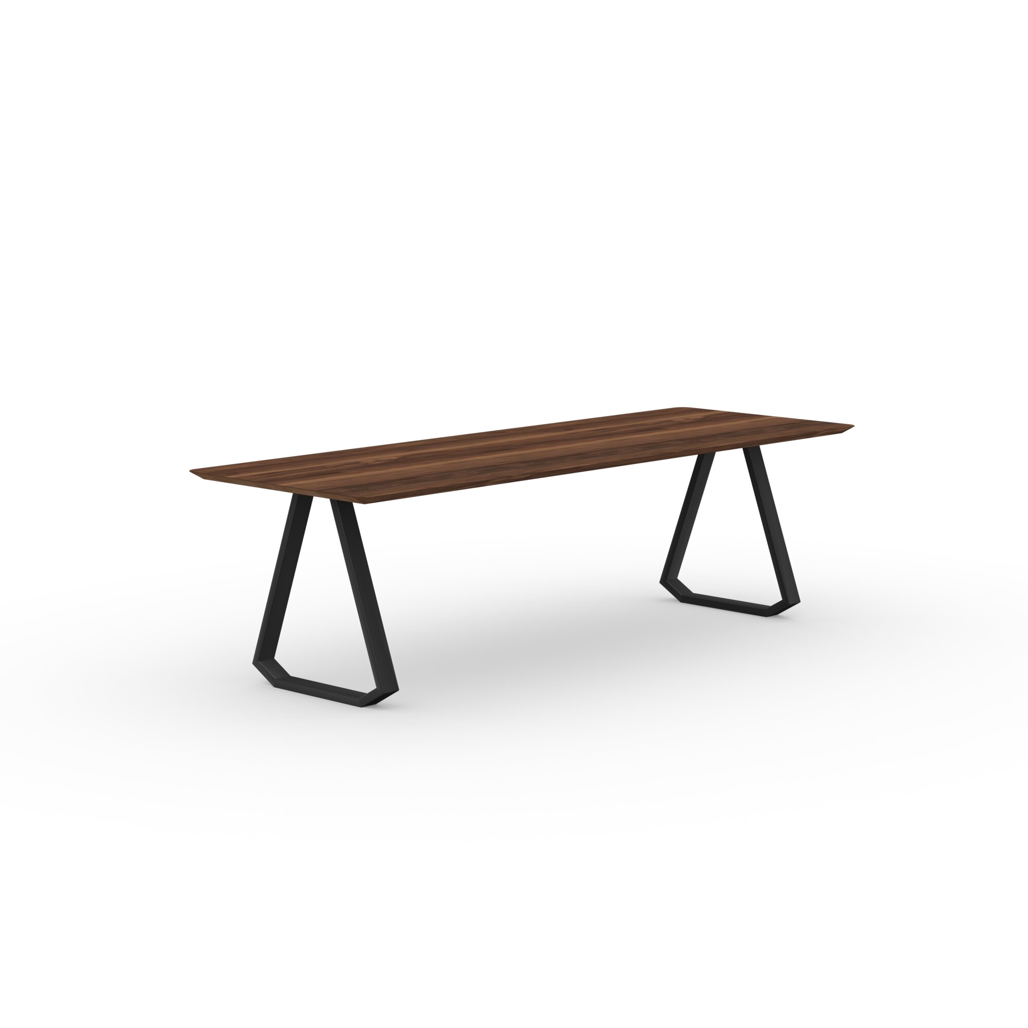 Rectangular Design dining table | Topple Steel black powdercoating | Walnut naturel lacquer | Studio HENK | 