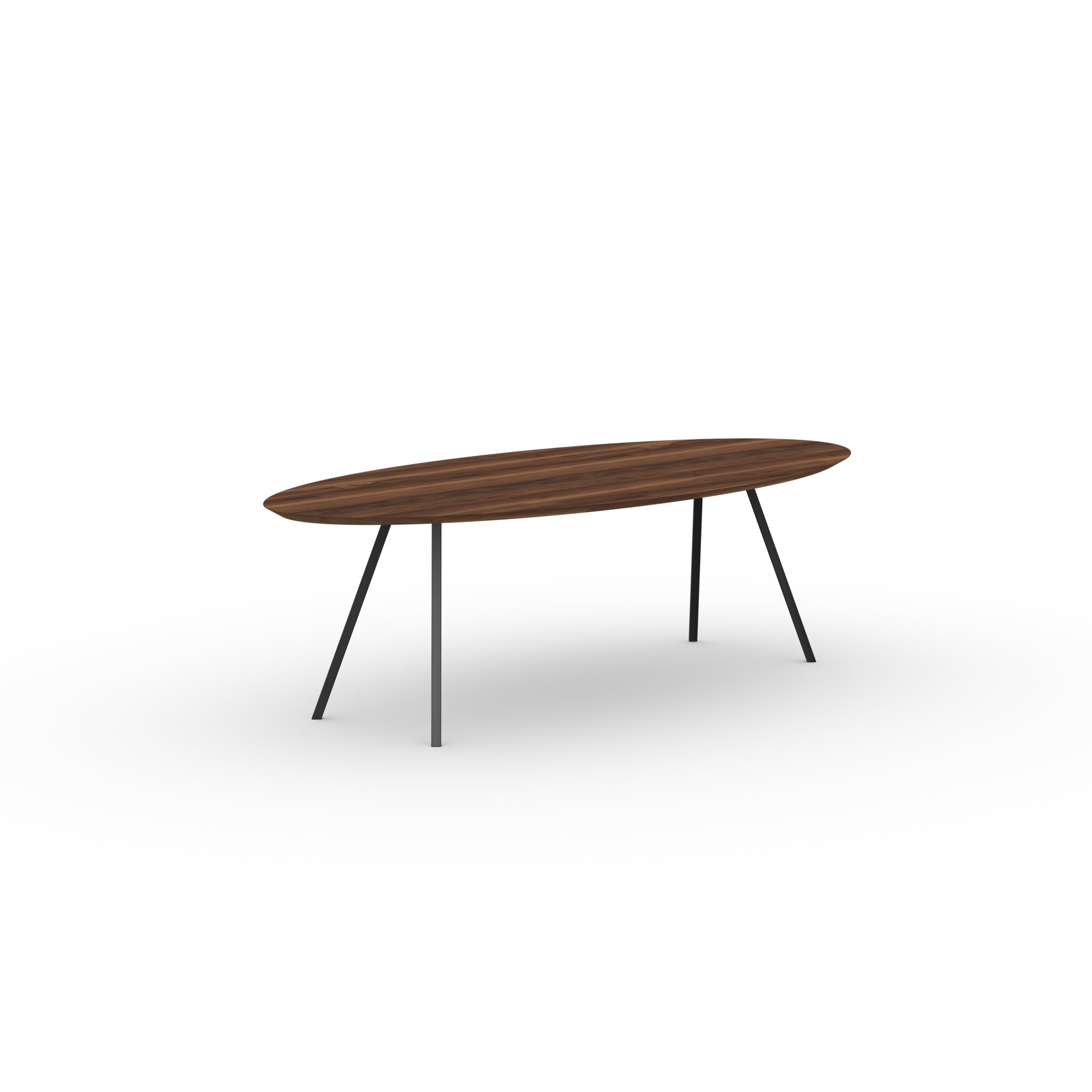 Ovale Design dining table | Slim Co Steel black powdercoating | Walnut naturel lacquer | Studio HENK| 