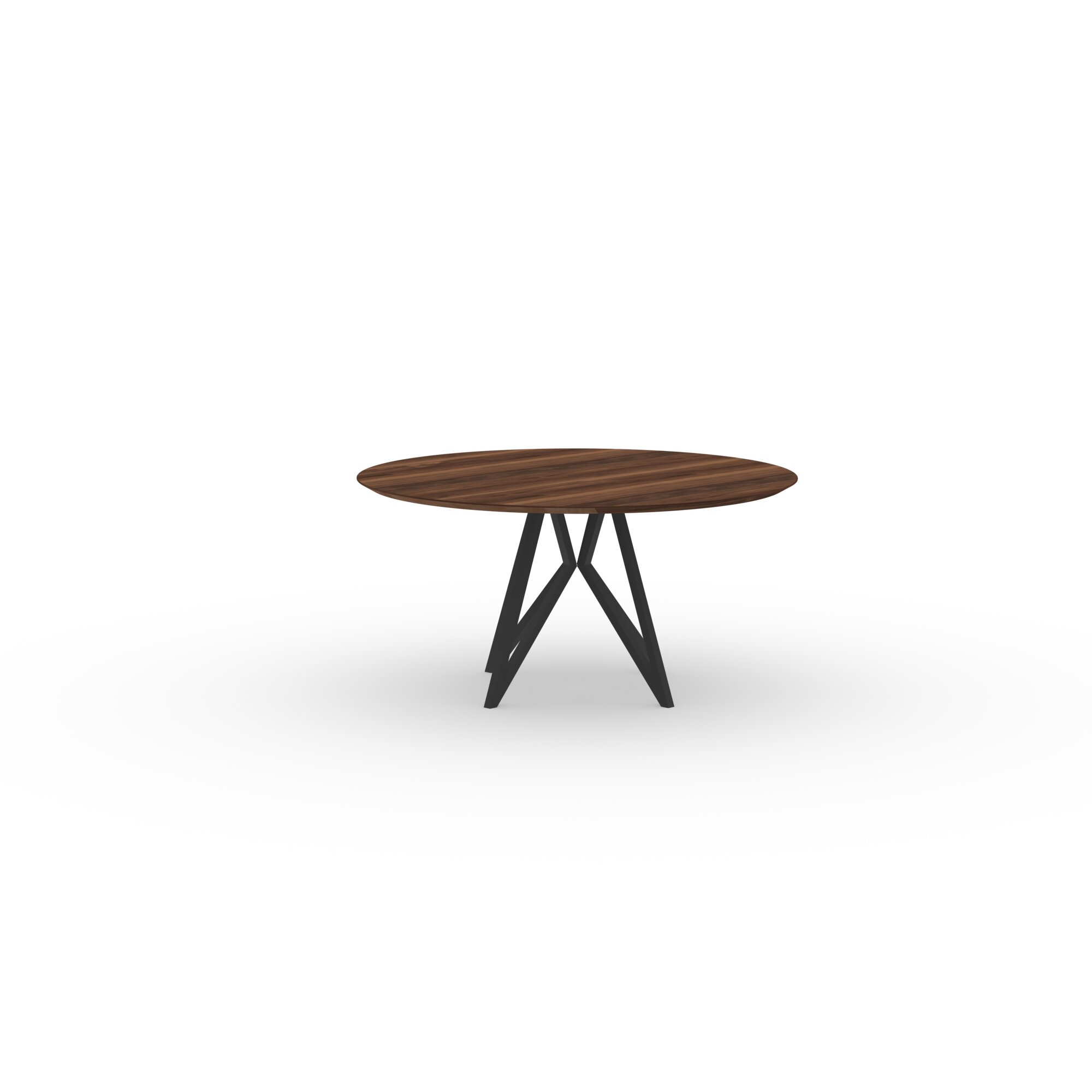 Ronde Design dining table | Butterfly Quadpod Steel black powdercoating | Walnut naturel lacquer | Studio HENK | 