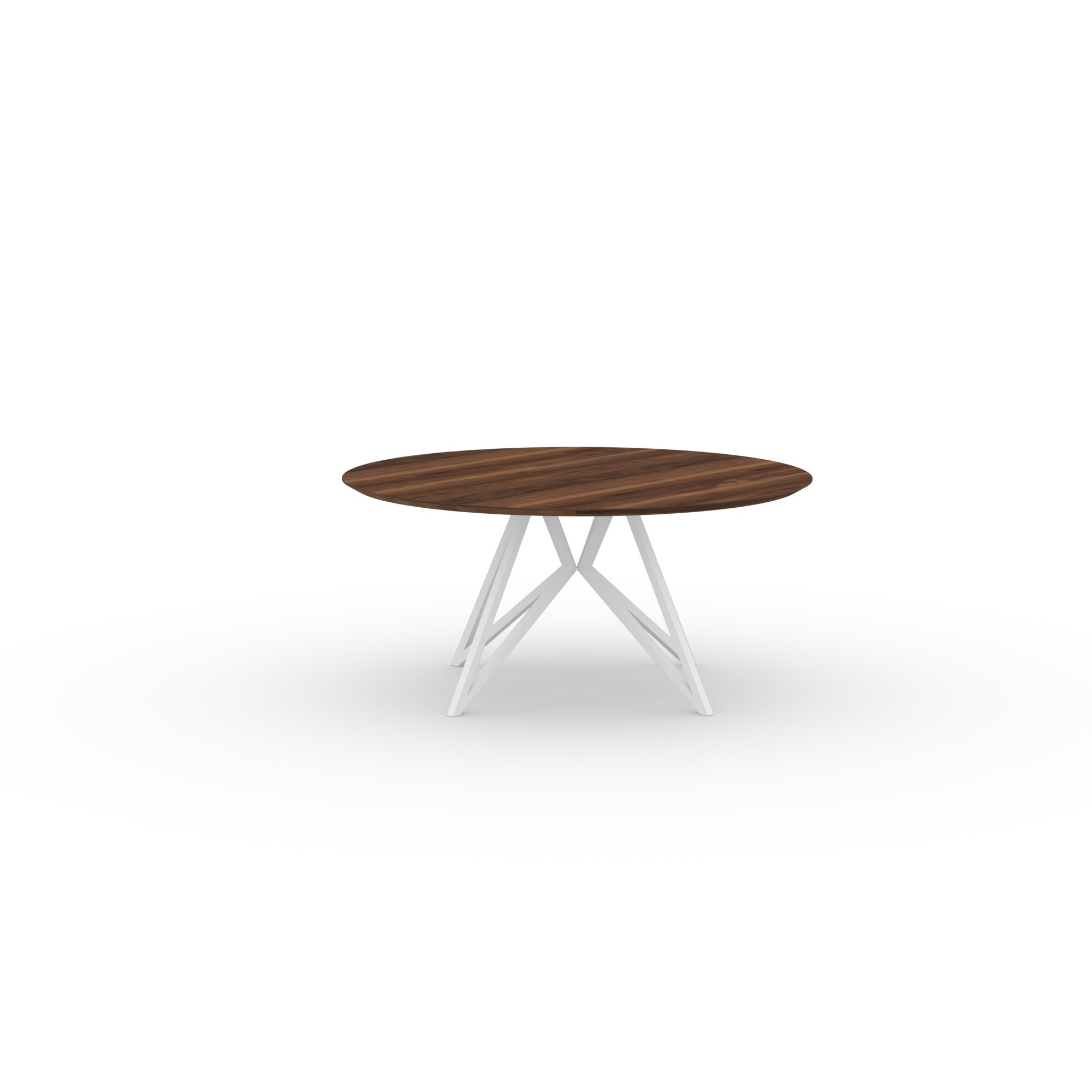 Ronde Design dining table | Butterfly Quadpod XL Steel white powdercoating | Walnut naturel lacquer | Studio HENK | 