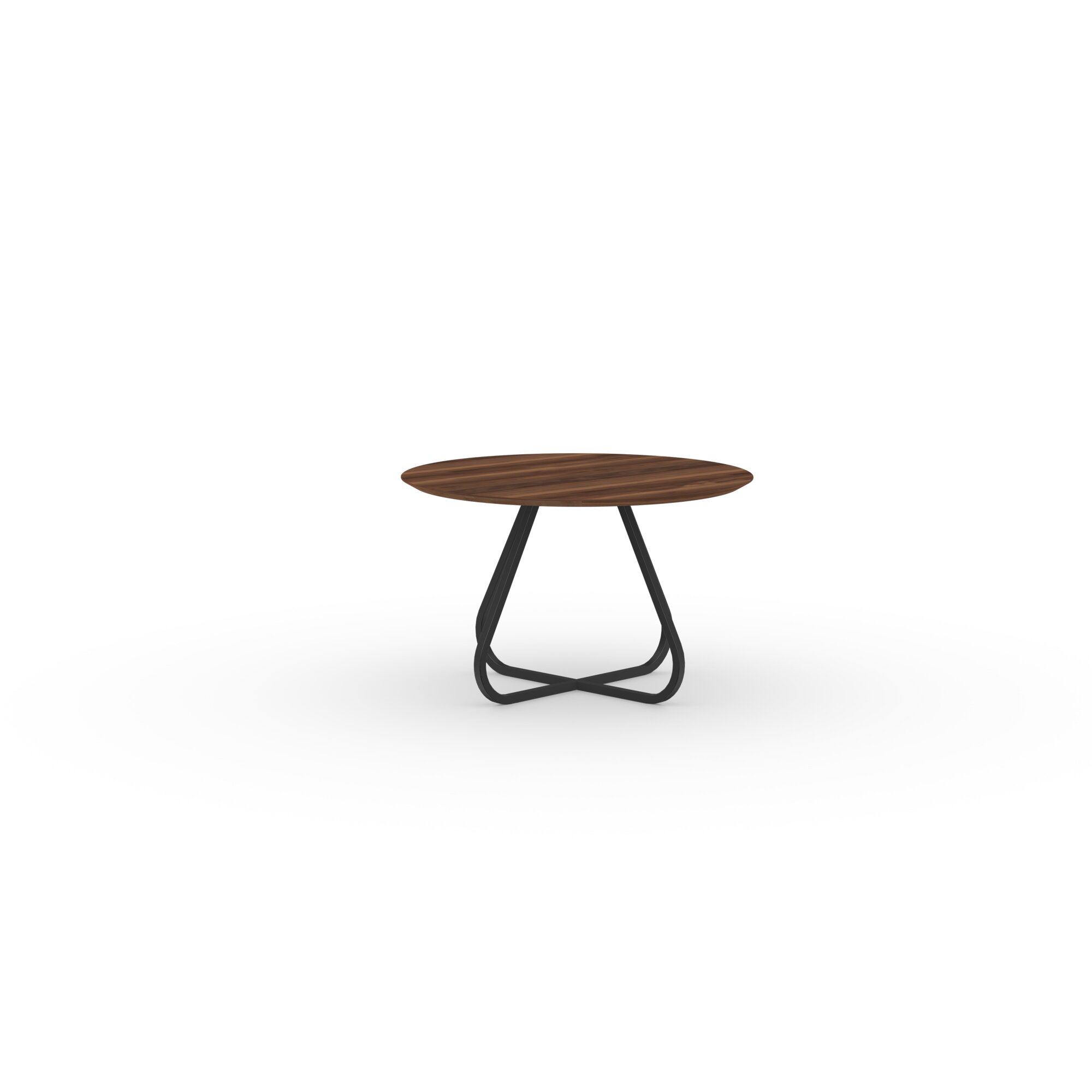 Ronde Design dining table | Curved Quadpod M Steel black powdercoating | Walnut naturel lacquer | Studio HENK | 