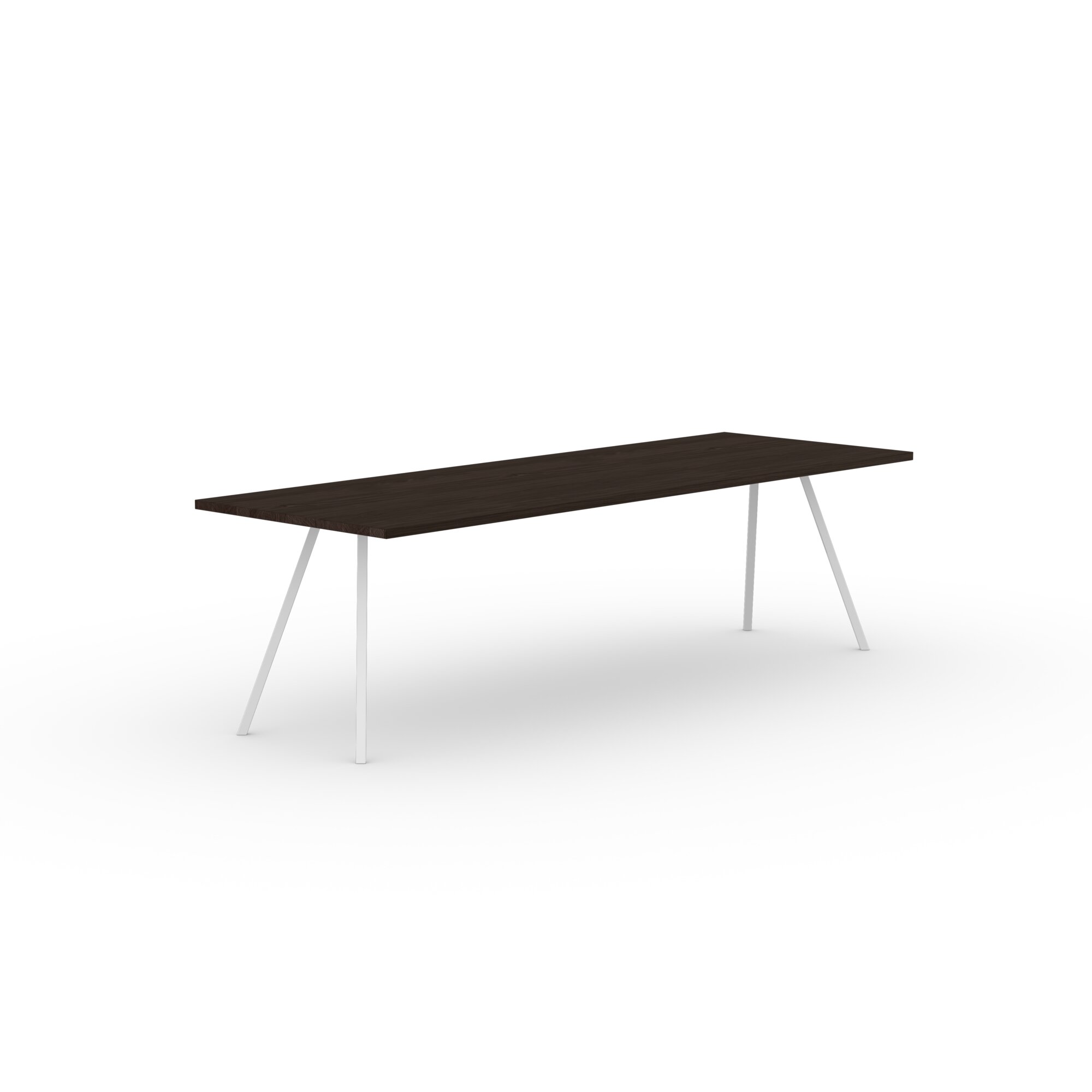 Rectangular Design dining table | Slim Co Steel white powdercoating | Oak smoked | Studio HENK | 