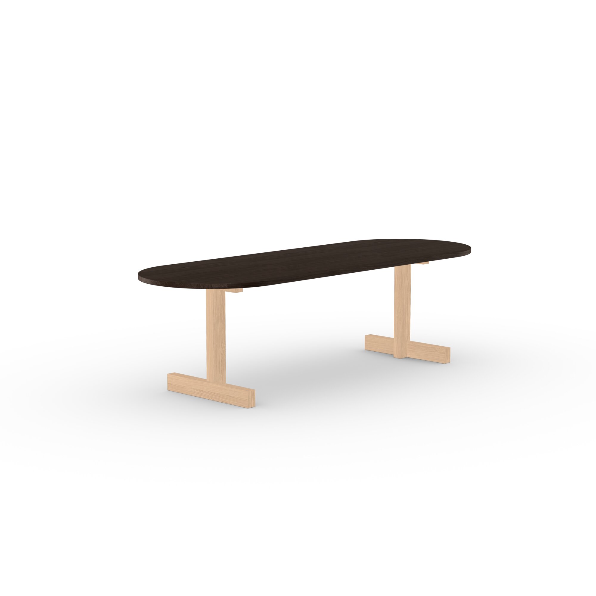 Flat oval Design dining table | Base Table Oak hardwax oil natural light | Oak smoked | Studio HENK | 