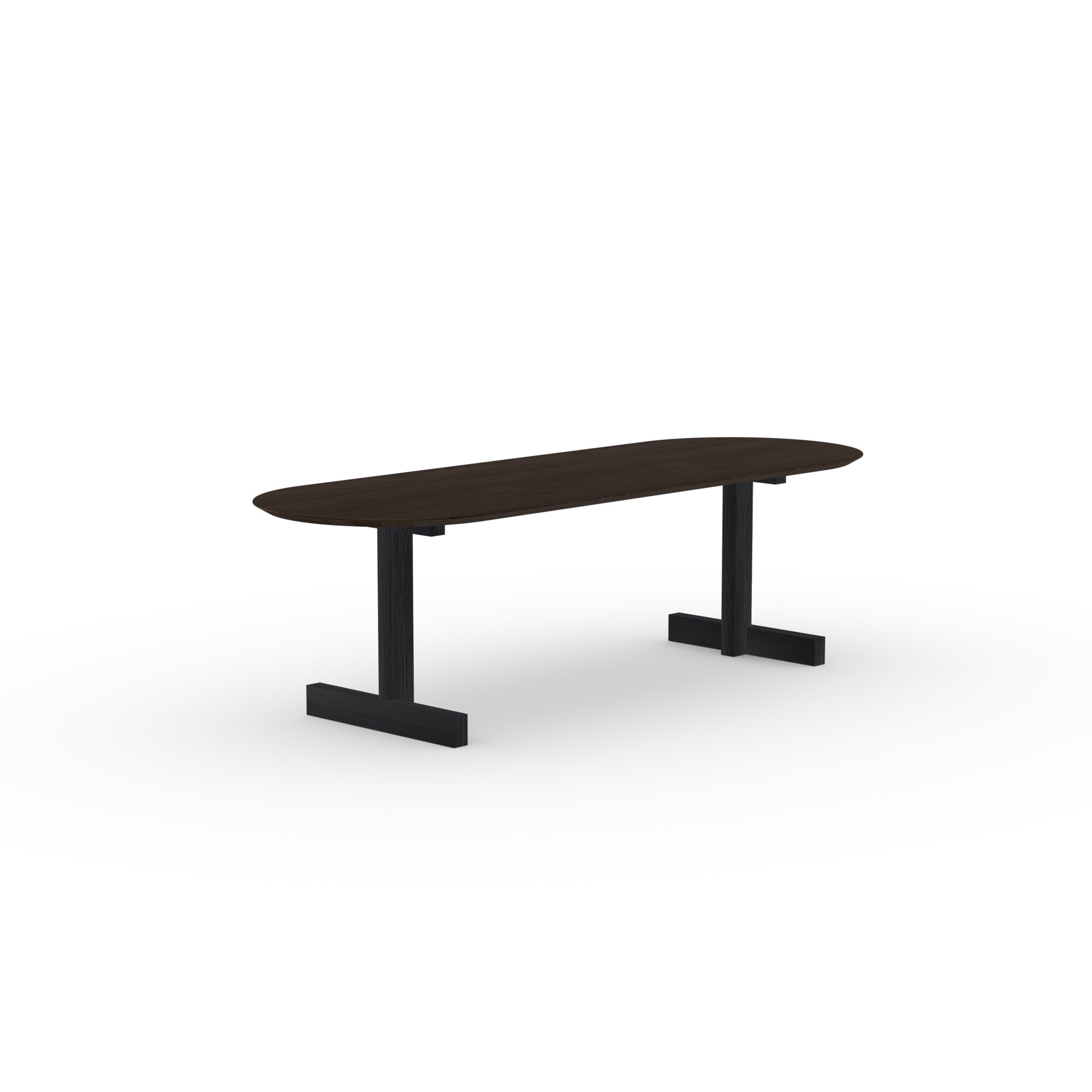 Flat oval Design dining table | Base Table Oak black stain | Oak smoked | Studio HENK | 