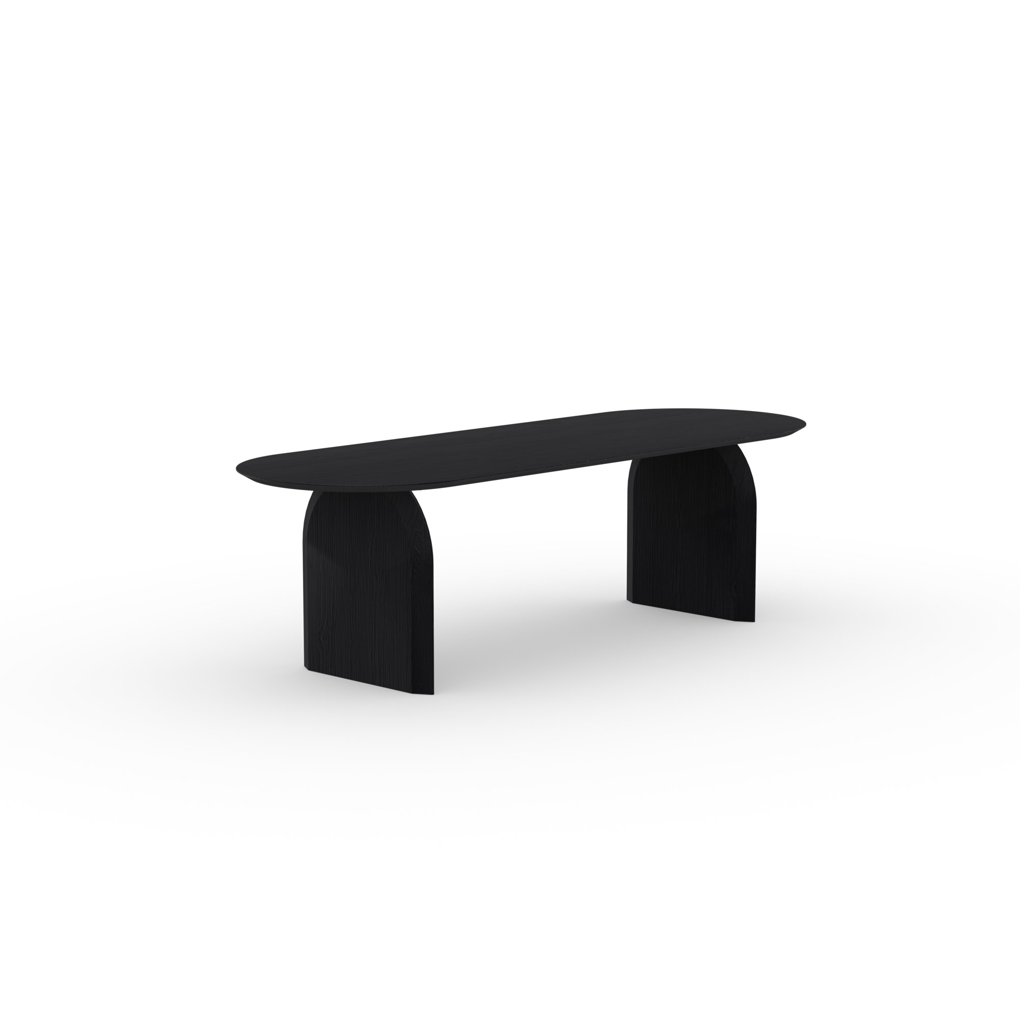 Flat oval Design dining table | Slot Oak black stain | Oak black stain | Studio HENK | 