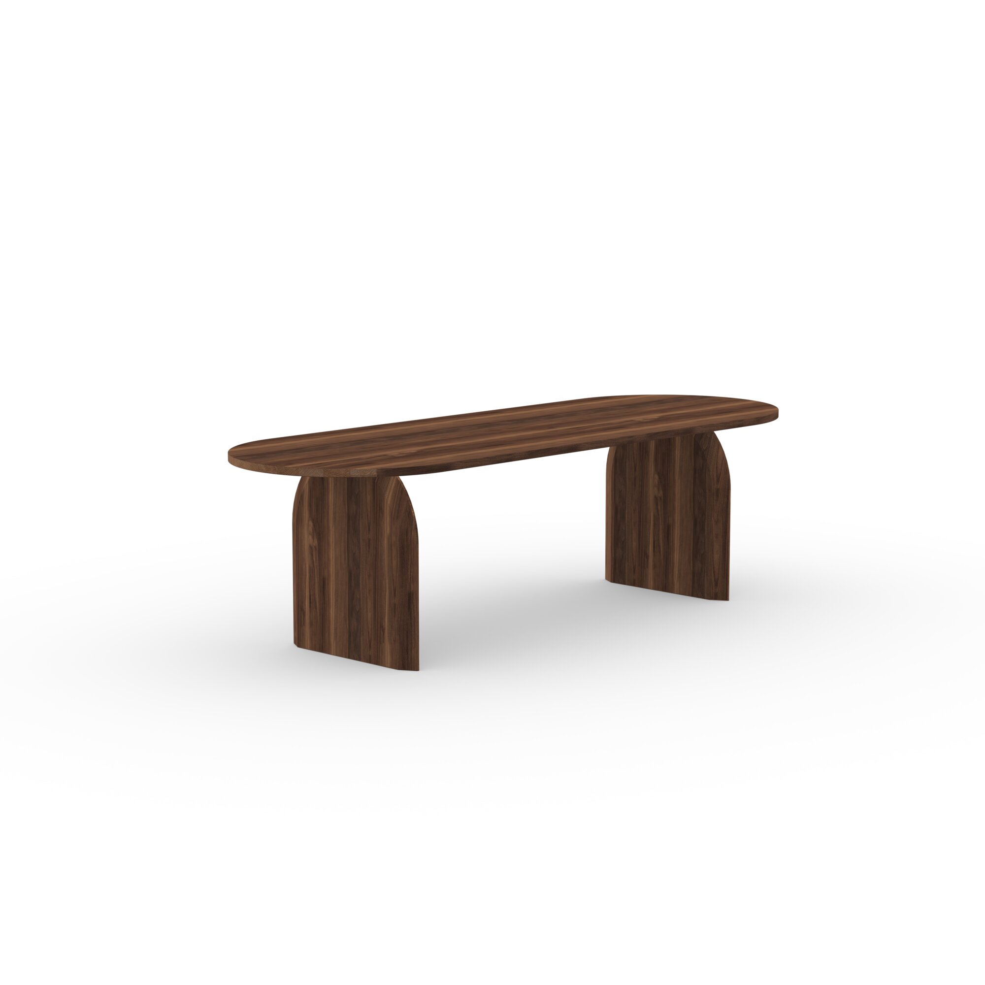 Flat oval Design dining table | Slot 1 Walnut naturel lacquer | Walnut naturel lacquer | Studio HENK | 