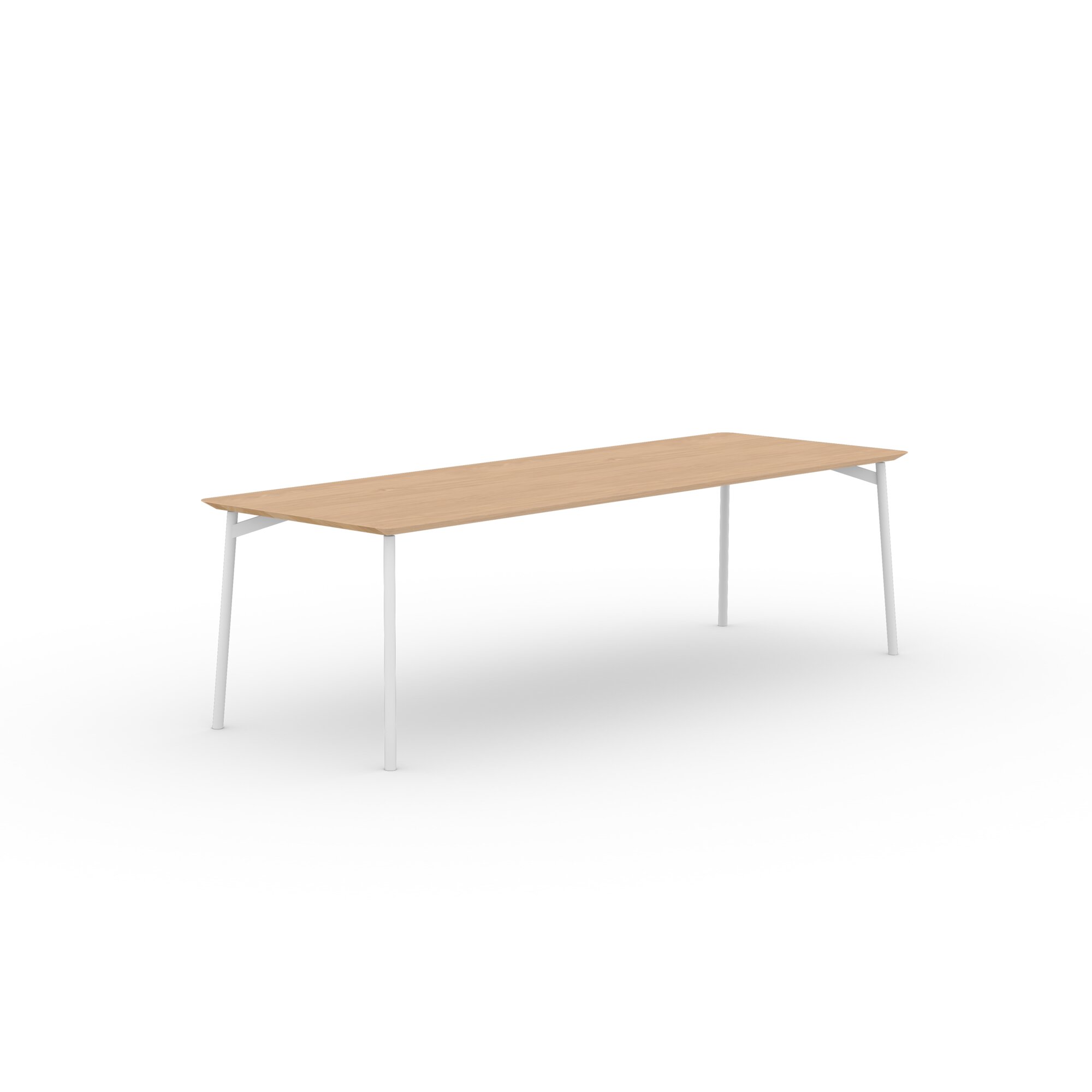 Rectangular Design dining table | Flyta Steel white powdercoating | Oak hardwax oil natural light | Studio HENK | 