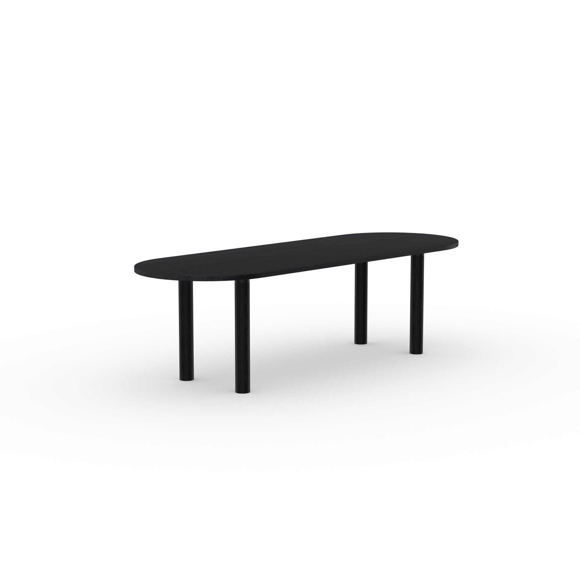 Flat oval Design dining table | Cylinder Oak black stain | Oak black stain | Studio HENK | 