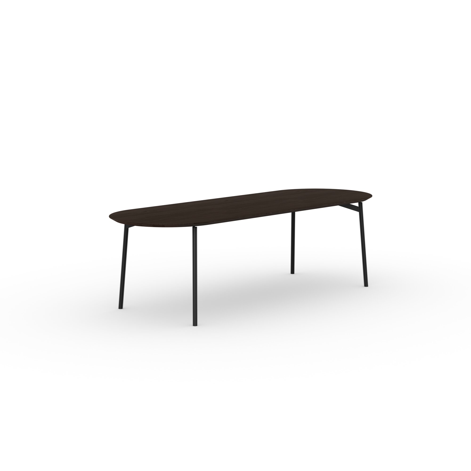 Flat oval Design dining table | Flyta Steel black powdercoating | Oak smoked | Studio HENK| 