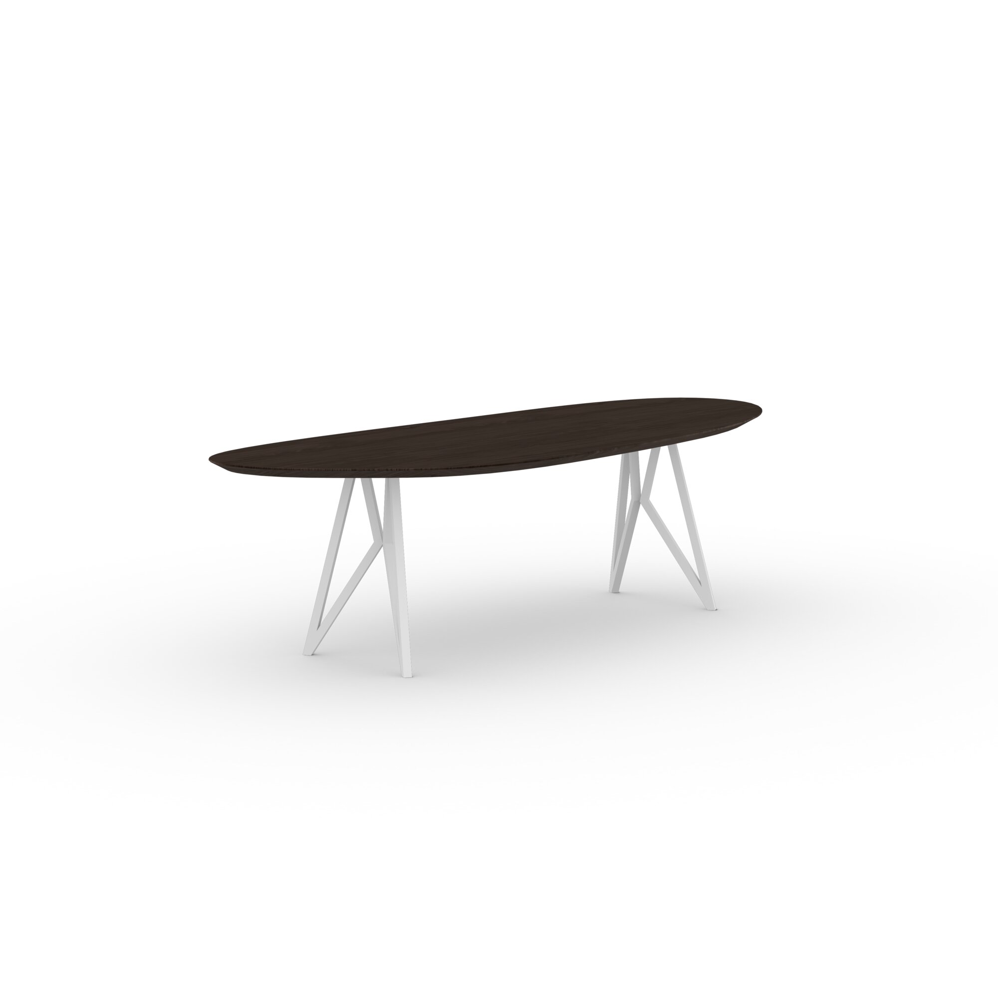 Blob Design dining table | Butterfly Steel white powdercoating | Oak smoked | Studio HENK | 