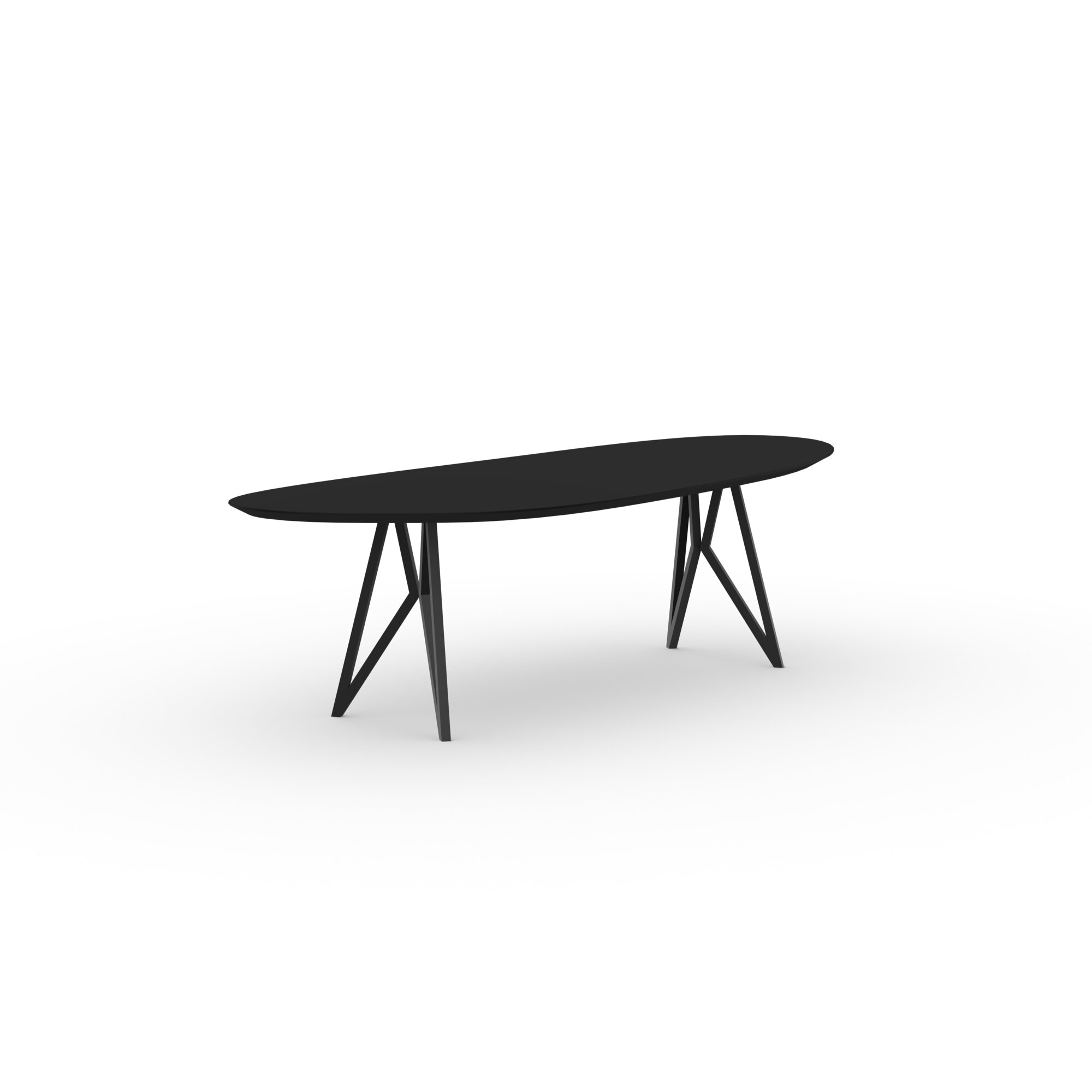 Blob Design dining table | Butterfly Steel black powdercoating | HPL Fenix nero ingo | Studio HENK| 