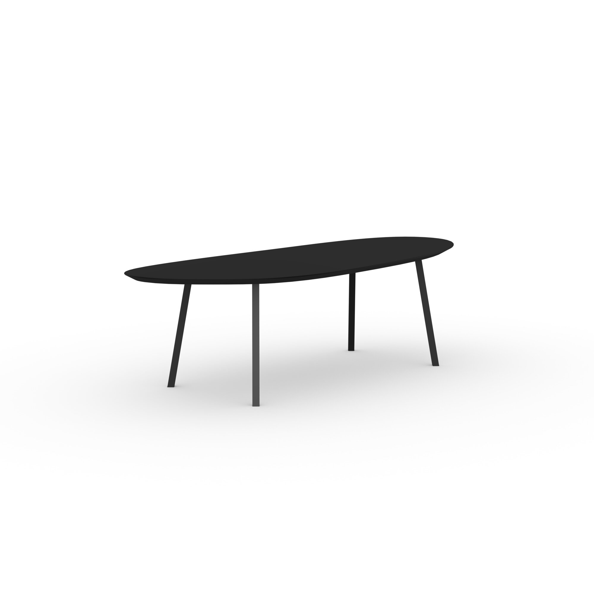 Blob Design dining table | New Classic Steel black powdercoating | HPL Fenix nero ingo | Studio HENK| 