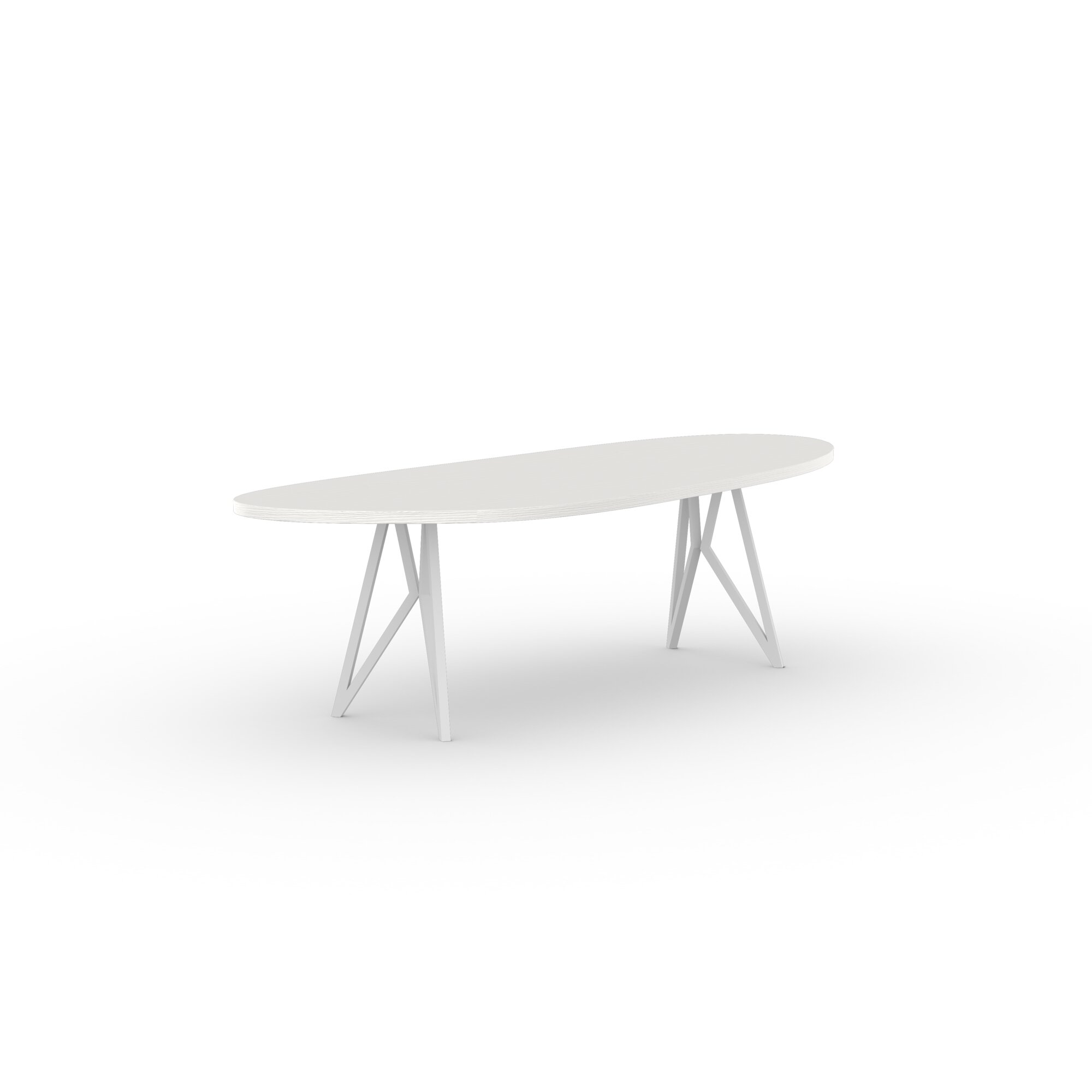 Blob Design dining table | Butterfly Steel white powdercoating | Oak white lacquer | Studio HENK | 